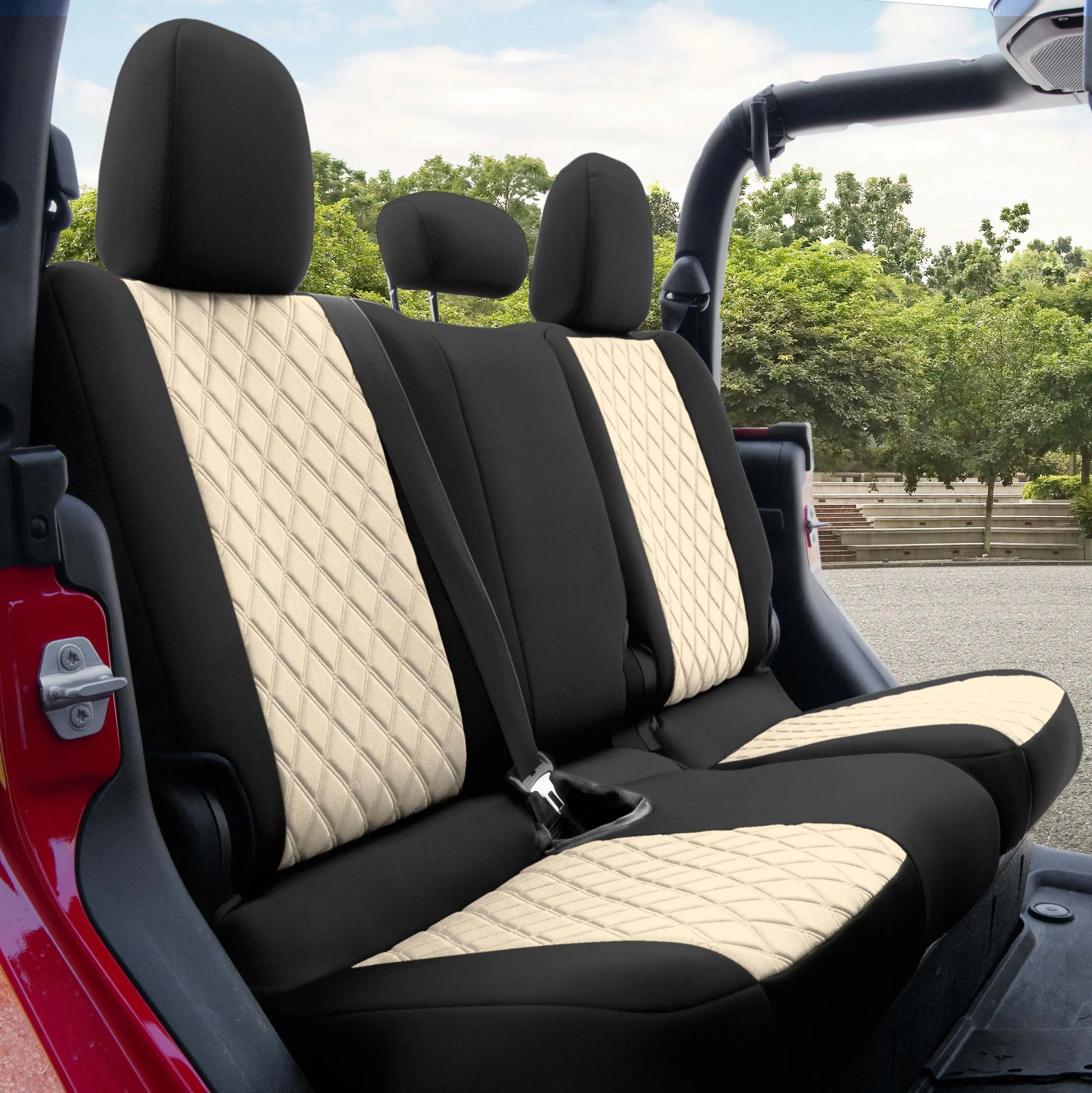 Jeep Gladiator JT 2020-2024  - Rear Set Seat Covers - Beige Ultraflex Neoprene