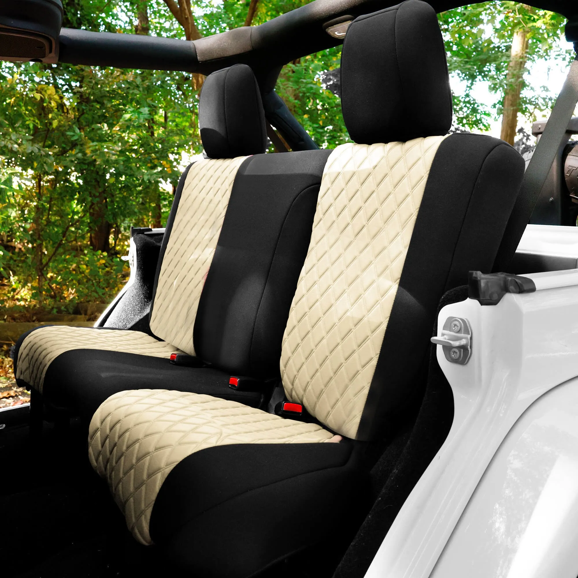 Jeep Wrangler JK 2 Door 2007-2017 -  Full Set Seat Covers - Beige Ultraflex Neoprene