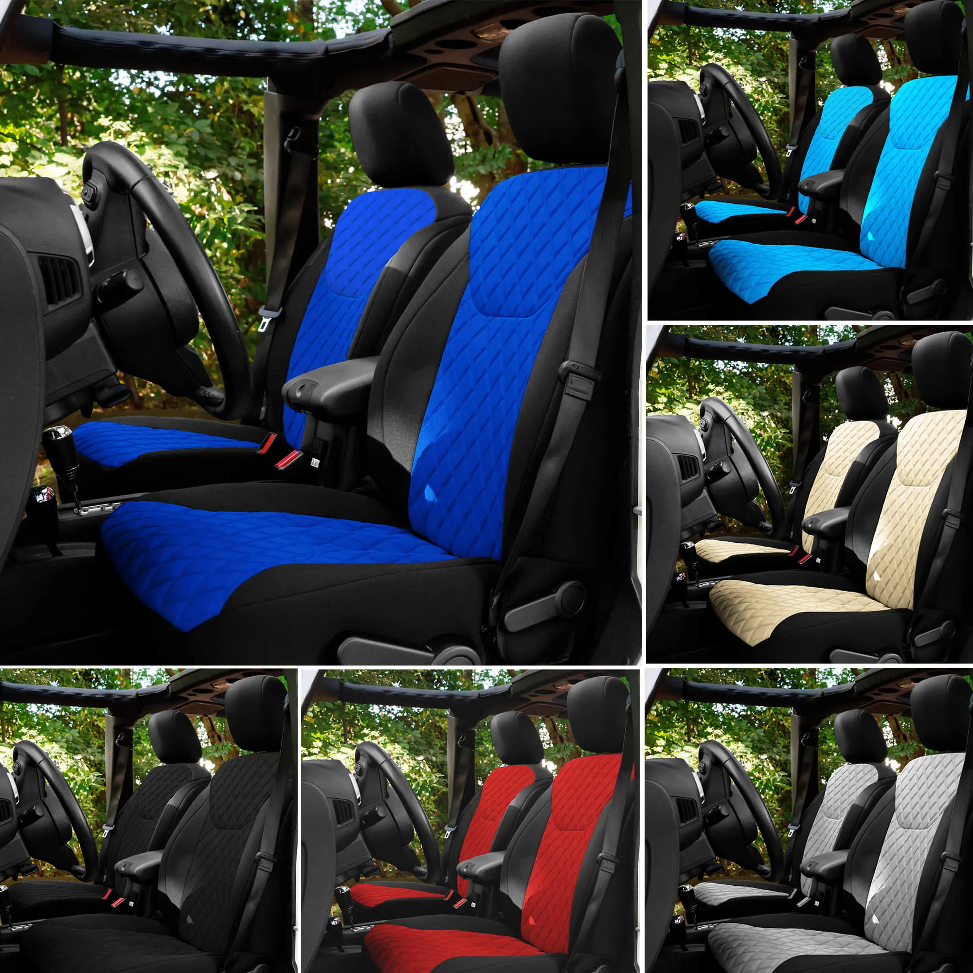 Jeep Wrangler JK 2007-2017 -  Front Set Seat Covers - Aqua Ultraflex Neoprene