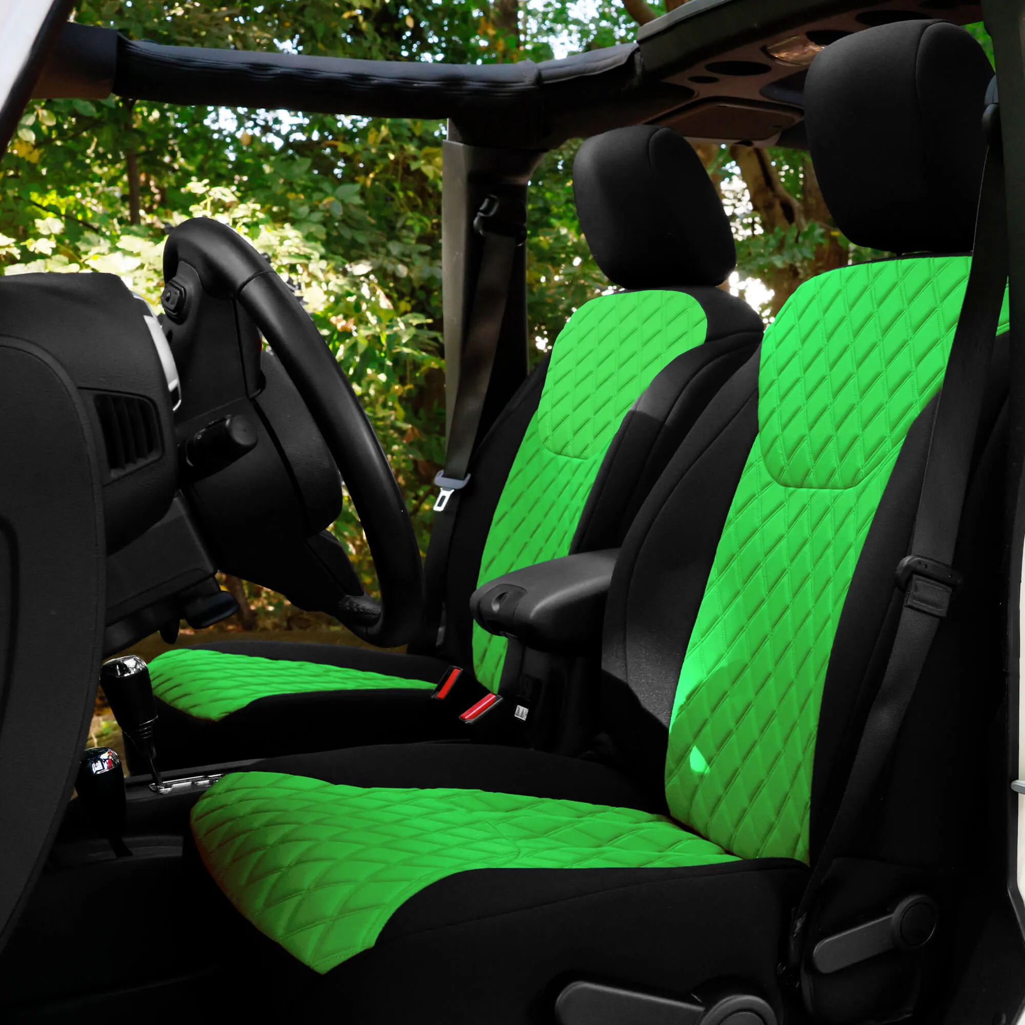 Jeep Wrangler JK 2007-2017 -  Front Set Seat Covers - Green Ultraflex Neoprene