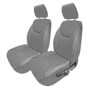 Jeep Wrangler JK 2007-2017 - Front Set Seat Covers - Solid Gray Faux Leather