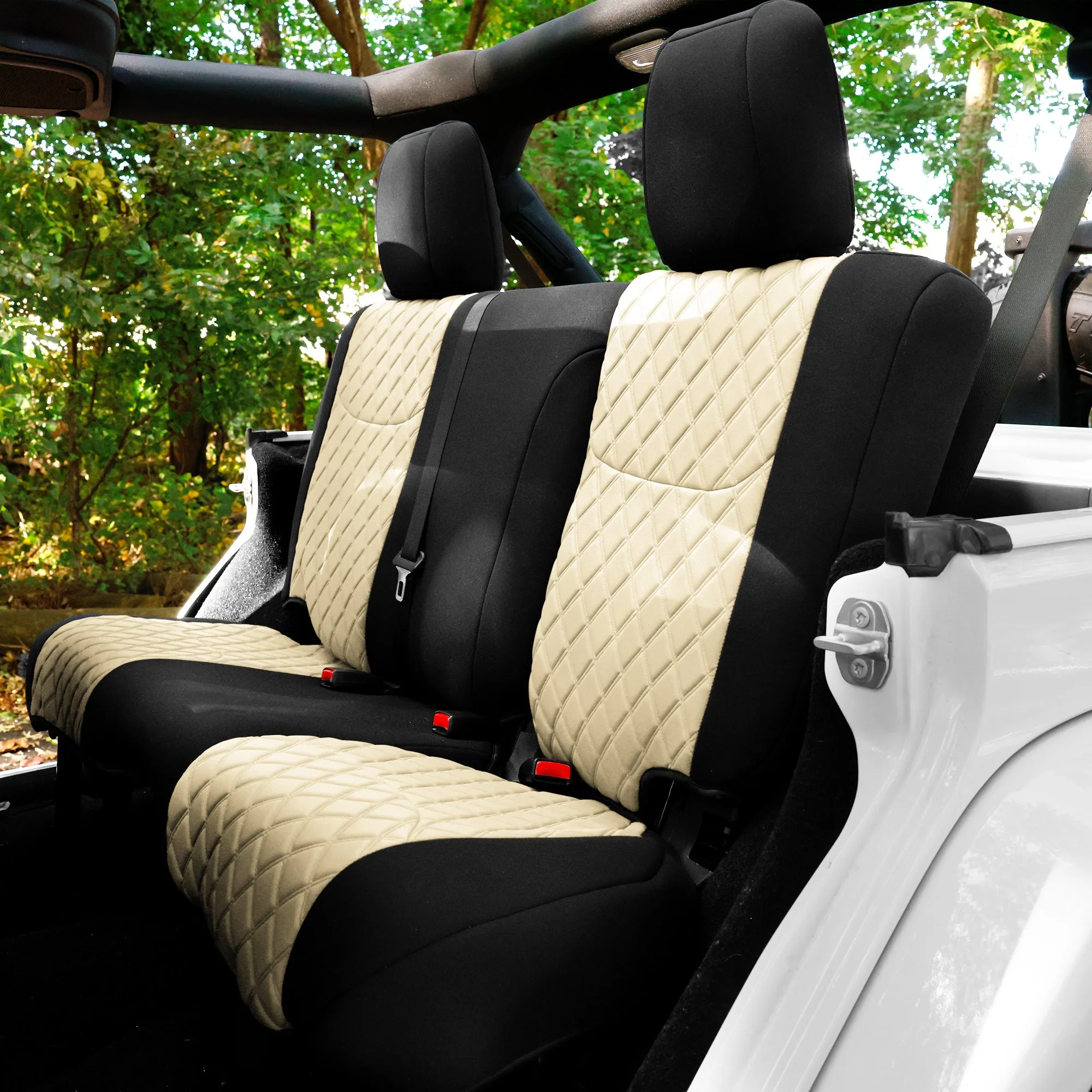 Jeep Wrangler JK 4-Door 2007-2017 -  Full Set Seat Covers - Beige Ultraflex Neoprene