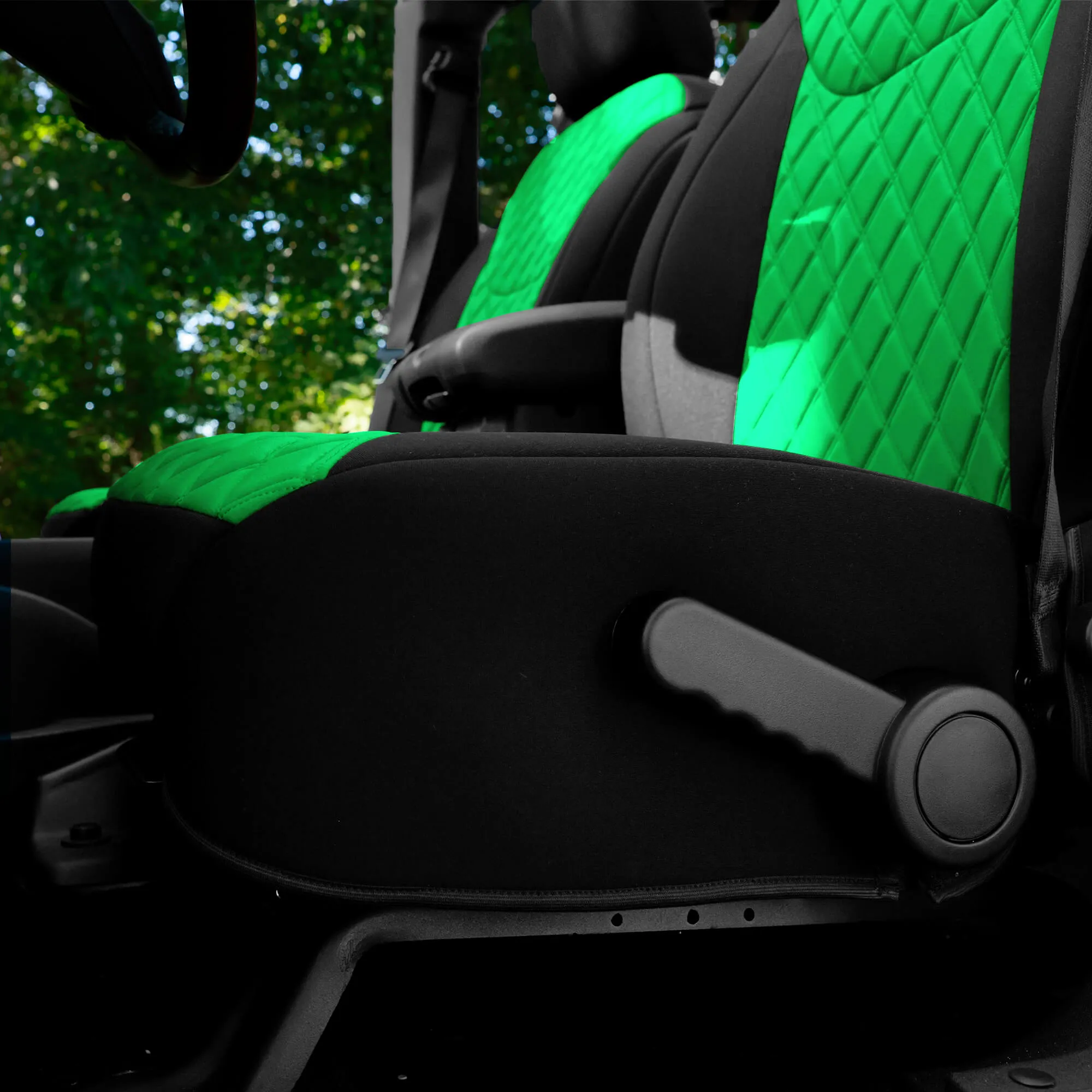 Jeep Wrangler JK 4-Door 2007-2017 -  Full Set Seat Covers - Green Ultraflex Neoprene