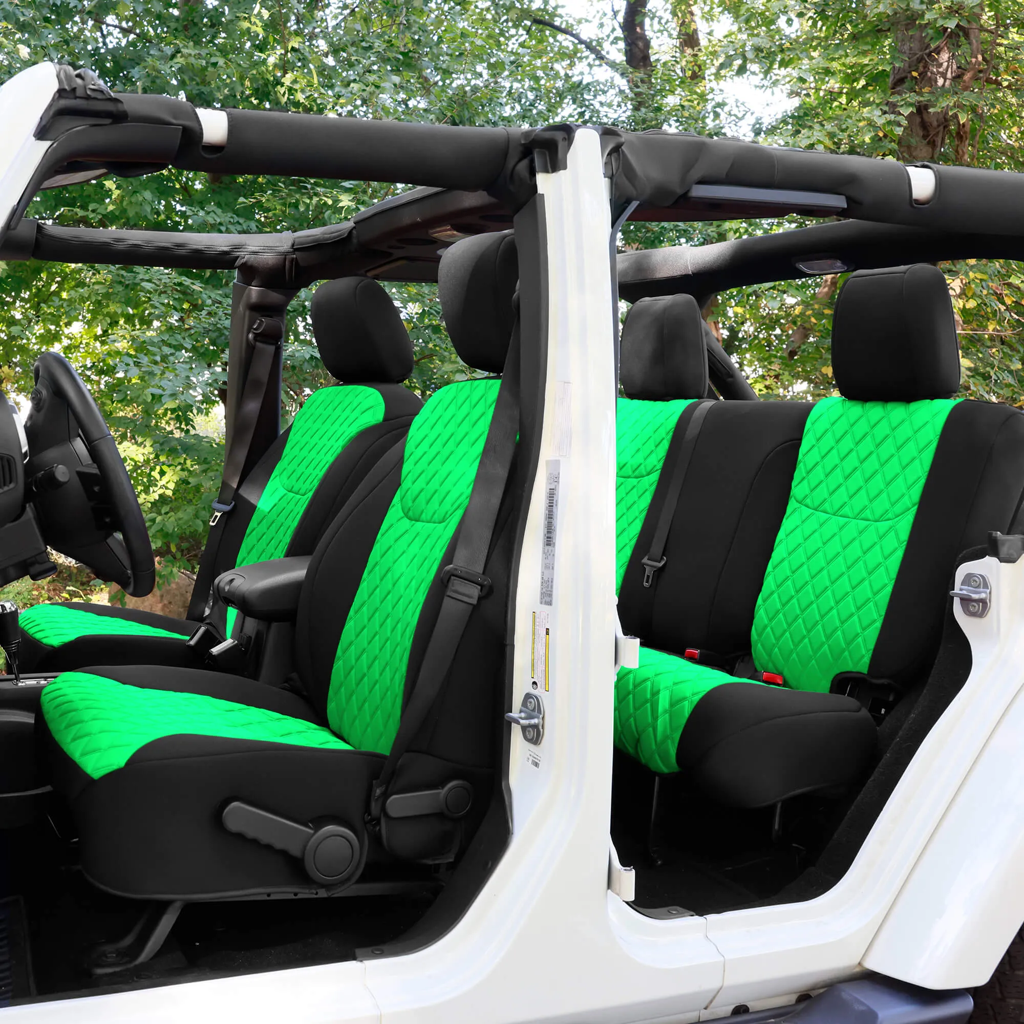Jeep Wrangler JK 4-Door 2007-2017 -  Full Set Seat Covers - Green Ultraflex Neoprene
