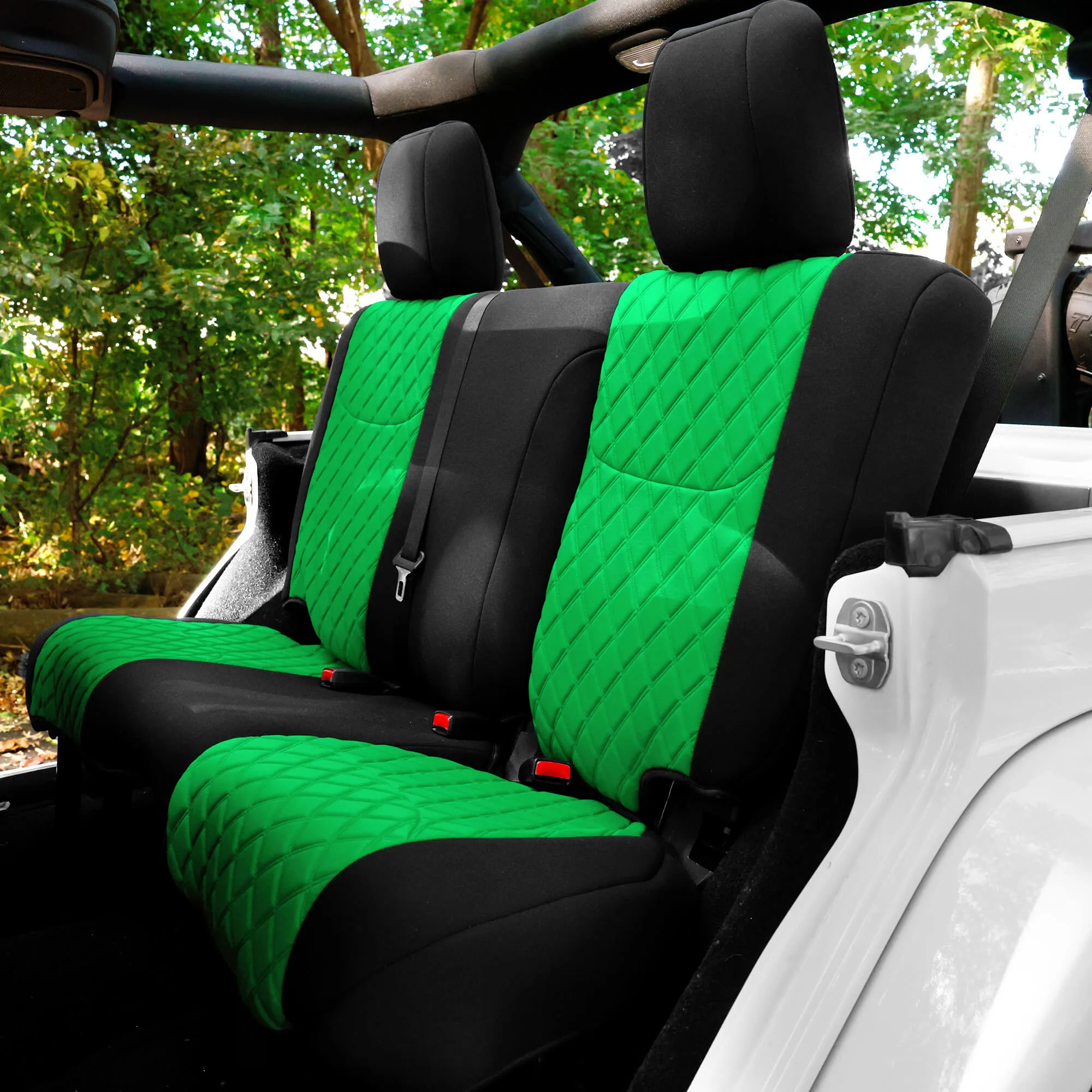Jeep Wrangler JK 4-Door 2007-2017 -  Full Set Seat Covers - Green Ultraflex Neoprene