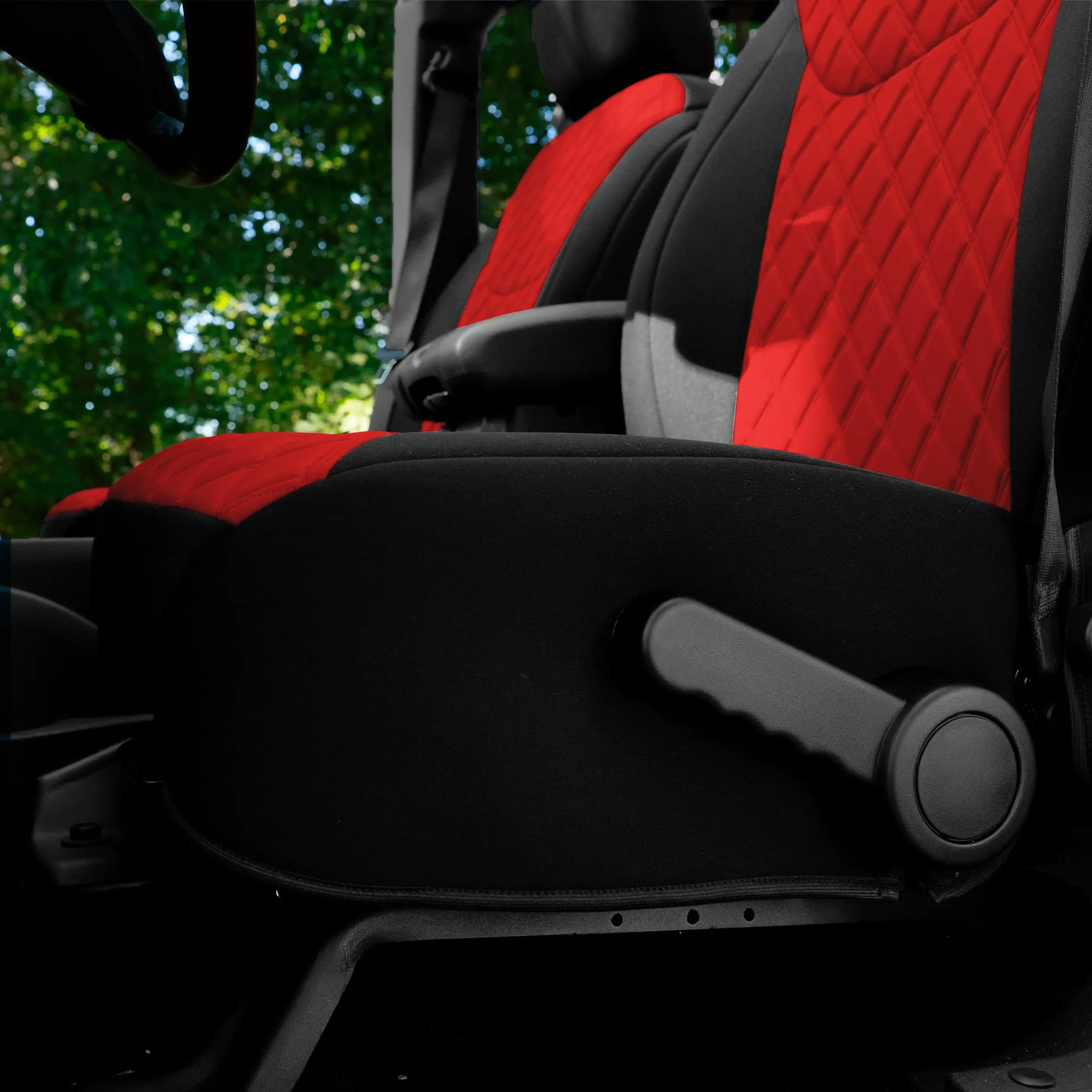 Jeep Wrangler JK 4-Door 2007-2017 -  Full Set Seat Covers - Red Ultraflex Neoprene
