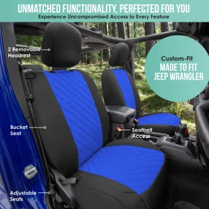 Jeep Wrangler JL 2-Door 2018-2023 -  Full Set Seat Covers - Blue Ultraflex Neoprene