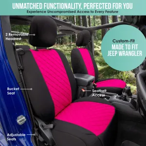 Jeep Wrangler JL 2-Door 2018-2023 -  Full Set Seat Covers - Pink Ultraflex Neoprene