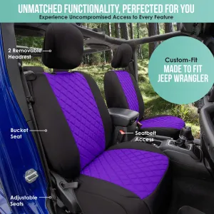 Jeep Wrangler JL 2-Door 2018-2024 -  Front Set Seat Covers - Purple Ultraflex Neoprene