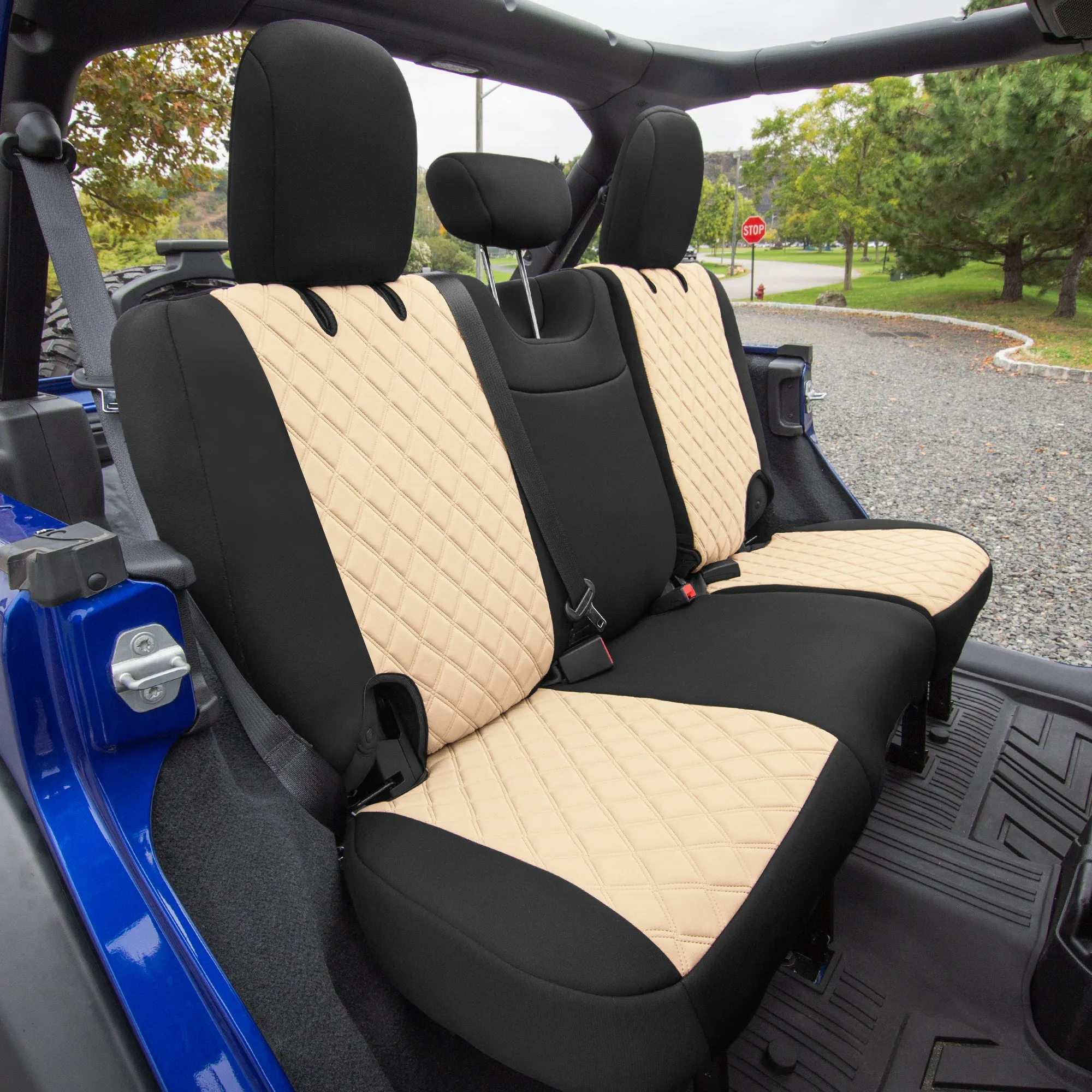 Jeep Wrangler JL 4-Door 2018-2024 -  Full Set Seat Covers - Beige Ultraflex Neoprene