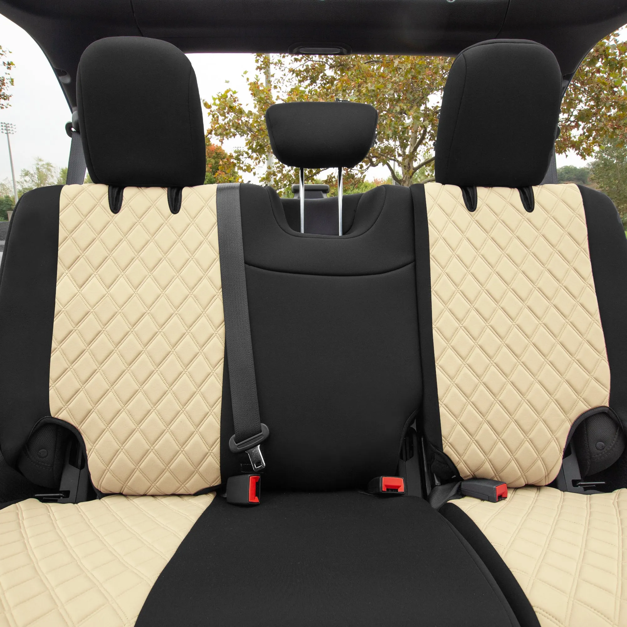 Jeep Wrangler JL 4-Door 2018-2024 -  Full Set Seat Covers - Beige Ultraflex Neoprene