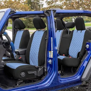 Jeep Wrangler JL 4-Door 2018-2024 -  Full Set Seat Covers - Blue Ultraflex Neoprene