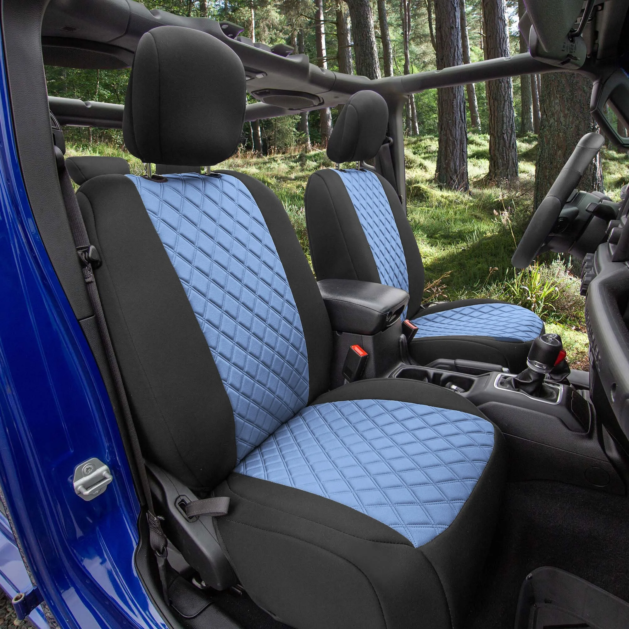 Jeep Wrangler JL 4-Door 2018-2024 -  Full Set Seat Covers - Blue Ultraflex Neoprene