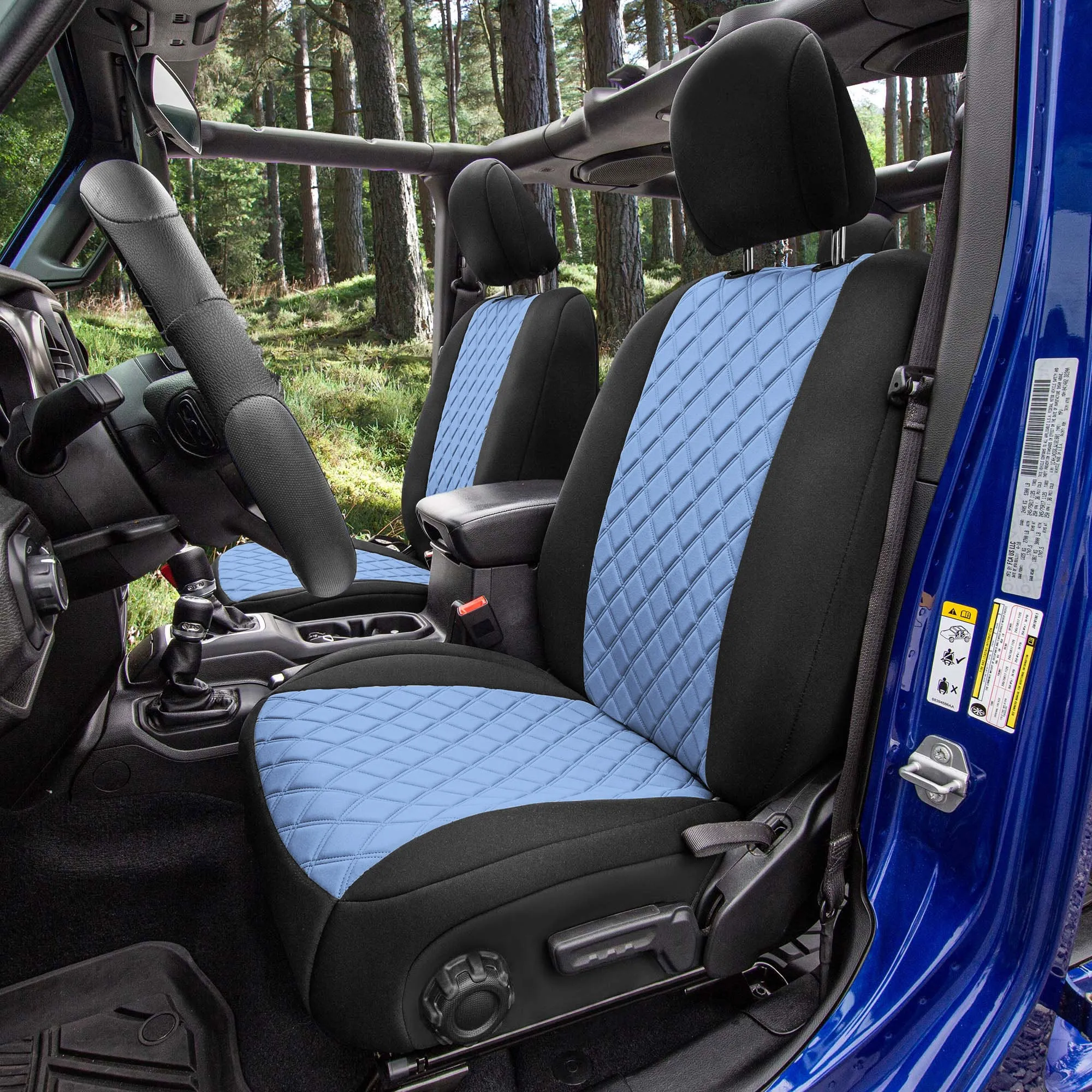 Jeep Wrangler JL 4-Door 2018-2024 -  Full Set Seat Covers - Blue Ultraflex Neoprene