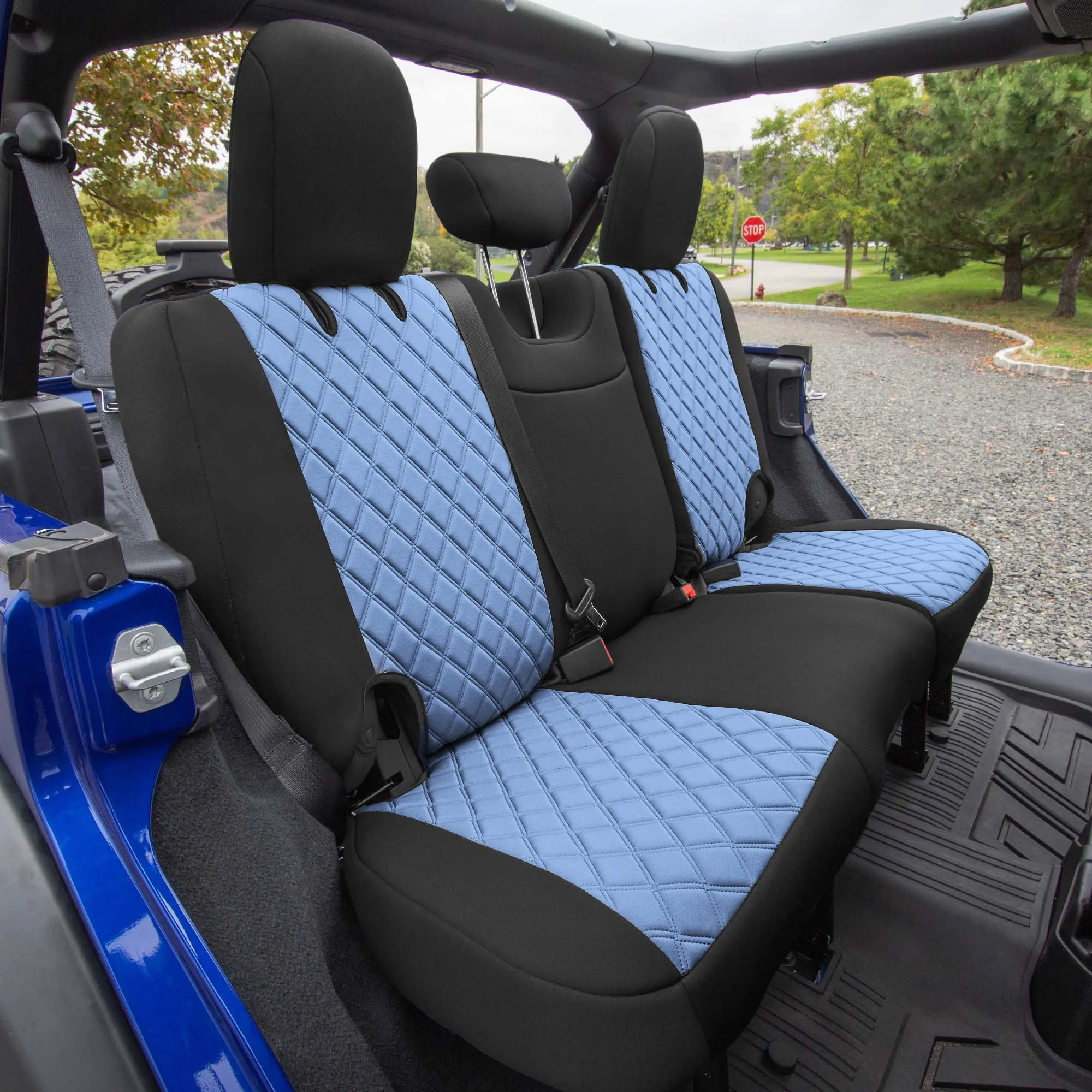 Jeep Wrangler JL 4-Door 2018-2024 -  Full Set Seat Covers - Blue Ultraflex Neoprene