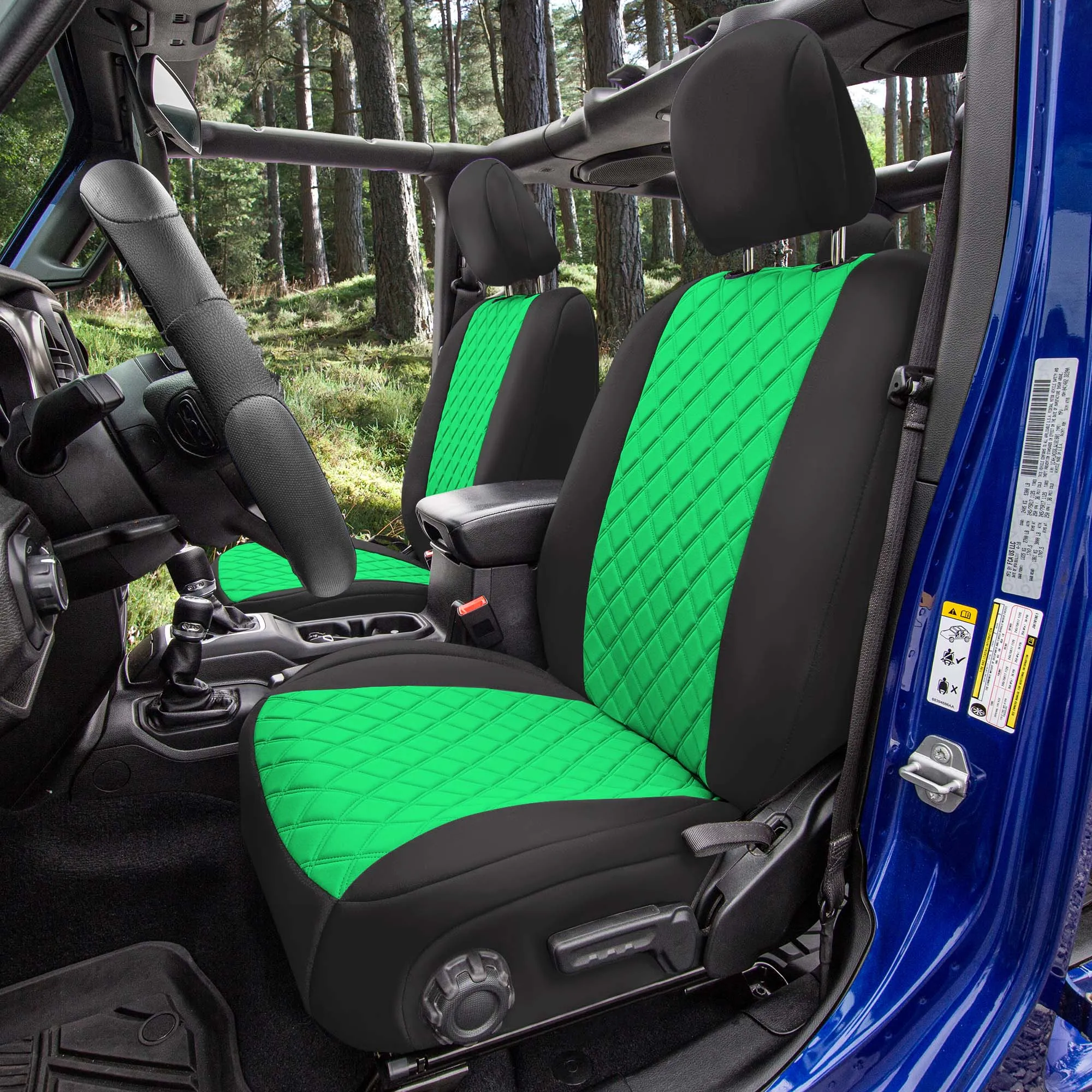 Jeep Wrangler JL 4-Door 2018-2024 -  Full Set Seat Covers - Green Ultraflex Neoprene