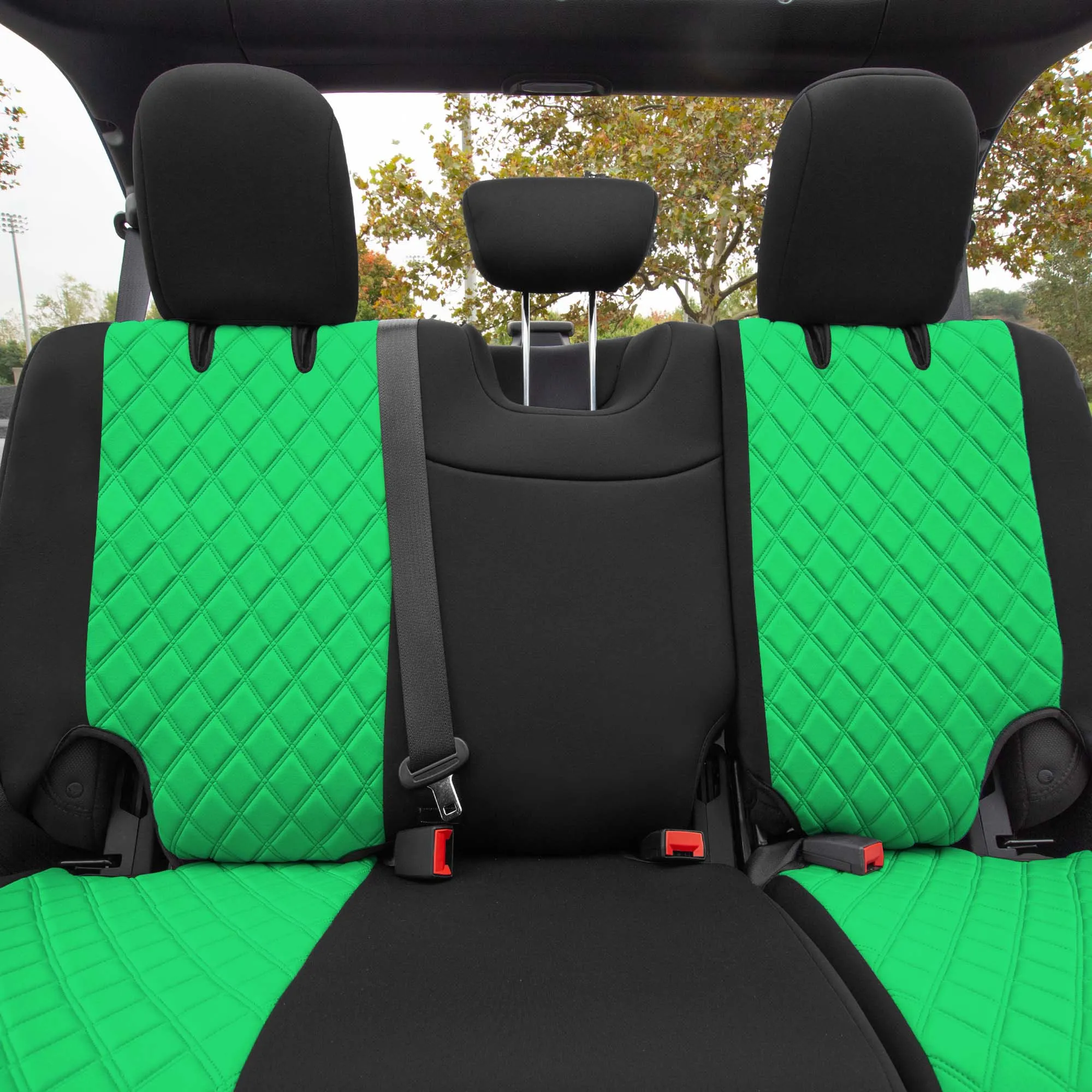 Jeep Wrangler JL 4-Door 2018-2024 -  Full Set Seat Covers - Green Ultraflex Neoprene