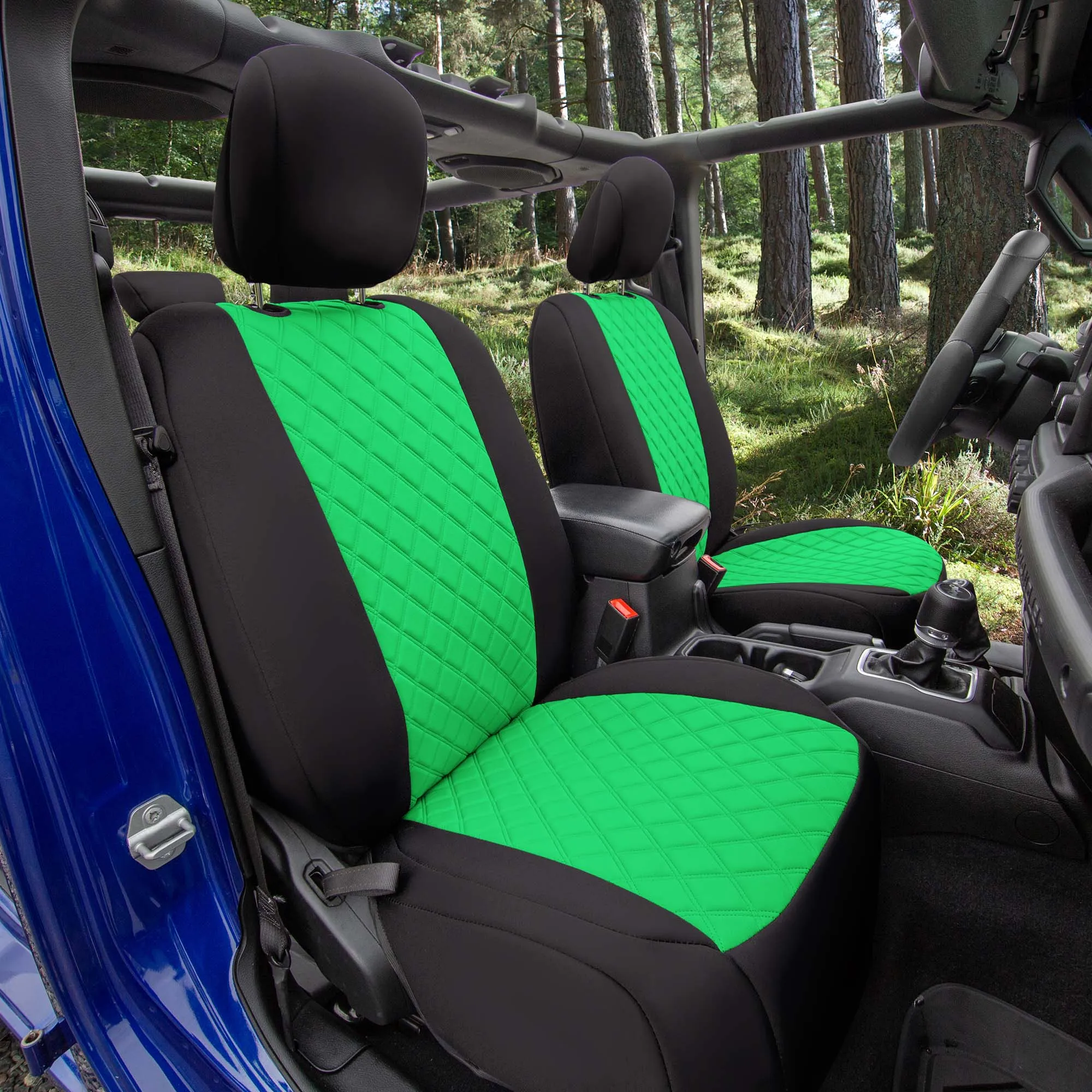 Jeep Wrangler JL 4-Door 2018-2024 -  Full Set Seat Covers - Green Ultraflex Neoprene