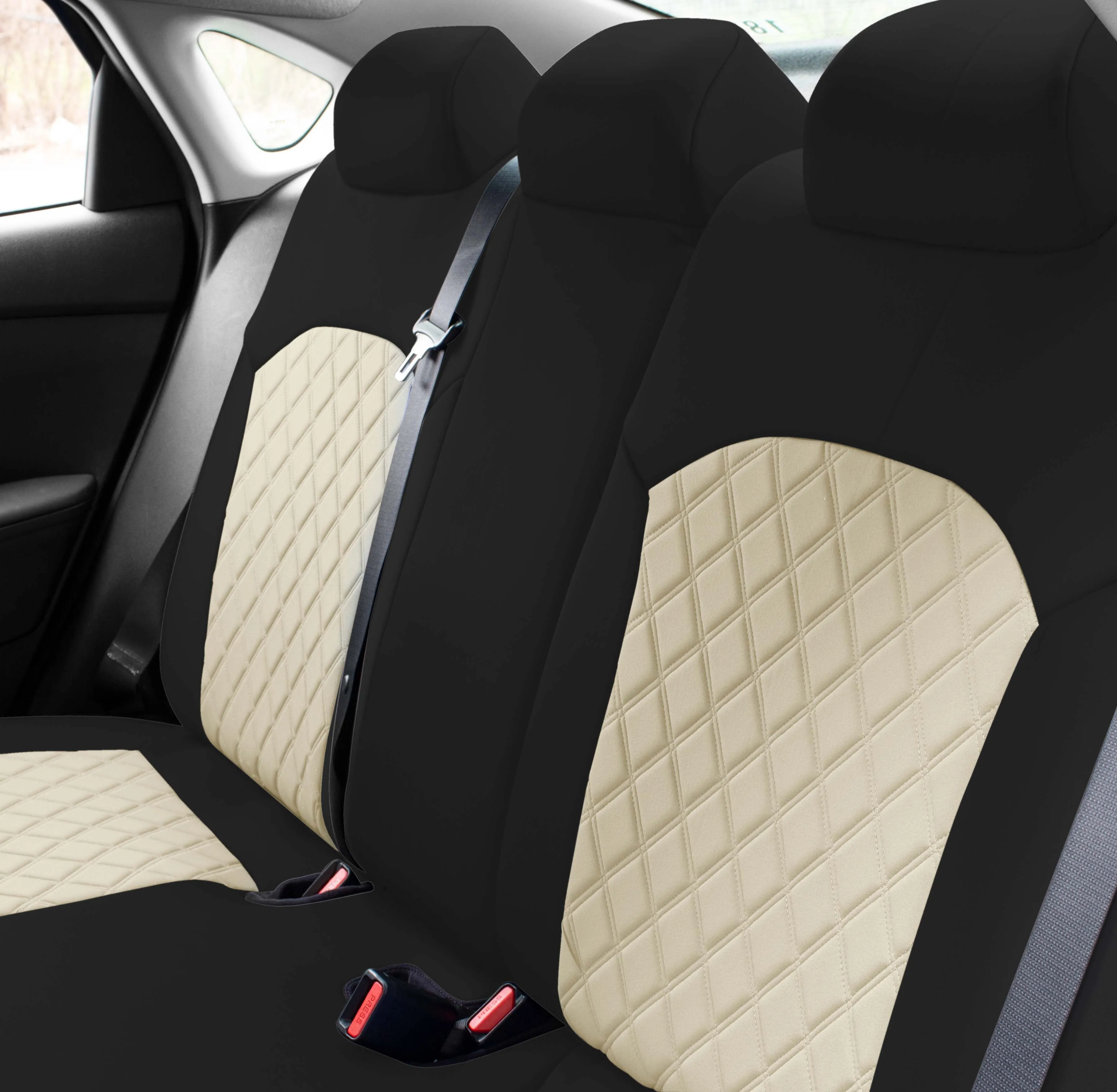 KIA Forte 2019-2024 FE | LXS  - Full Set Seat Covers - Beige Ultraflex Neoprene