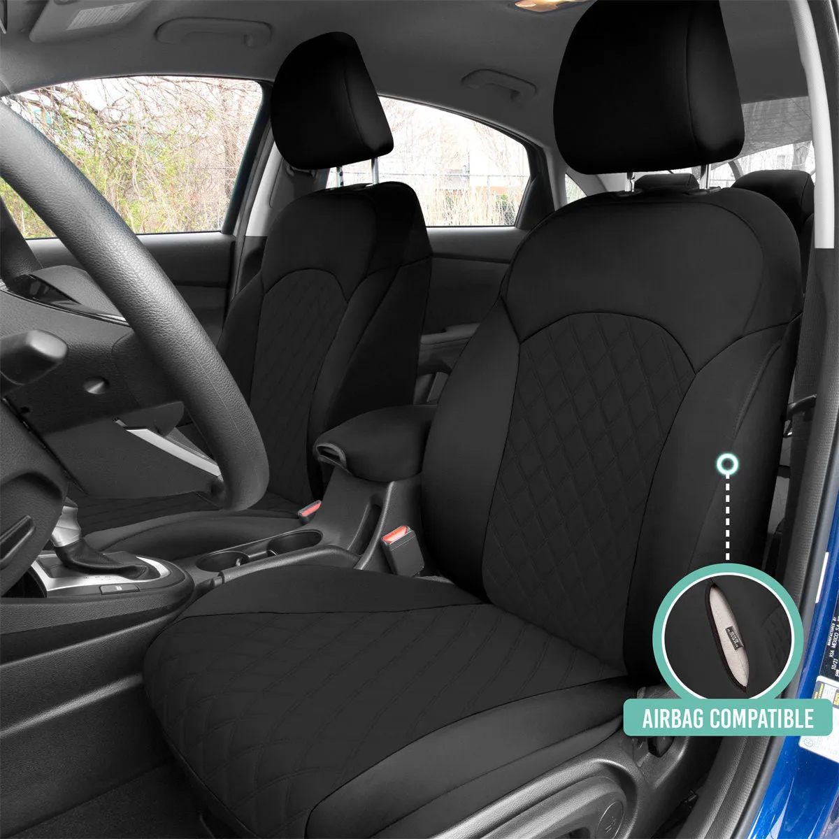 KIA Forte 2019-2024 FE | LXS - Full Set Seat Covers - Black Ultraflex Neoprene