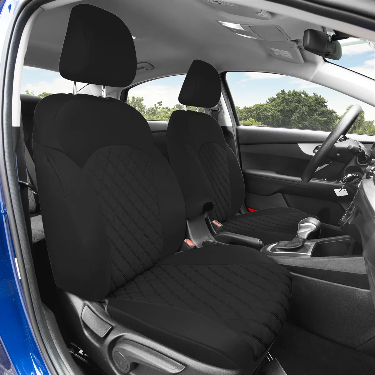 KIA Forte 2019-2024 FE | LXS - Full Set Seat Covers - Black Ultraflex Neoprene