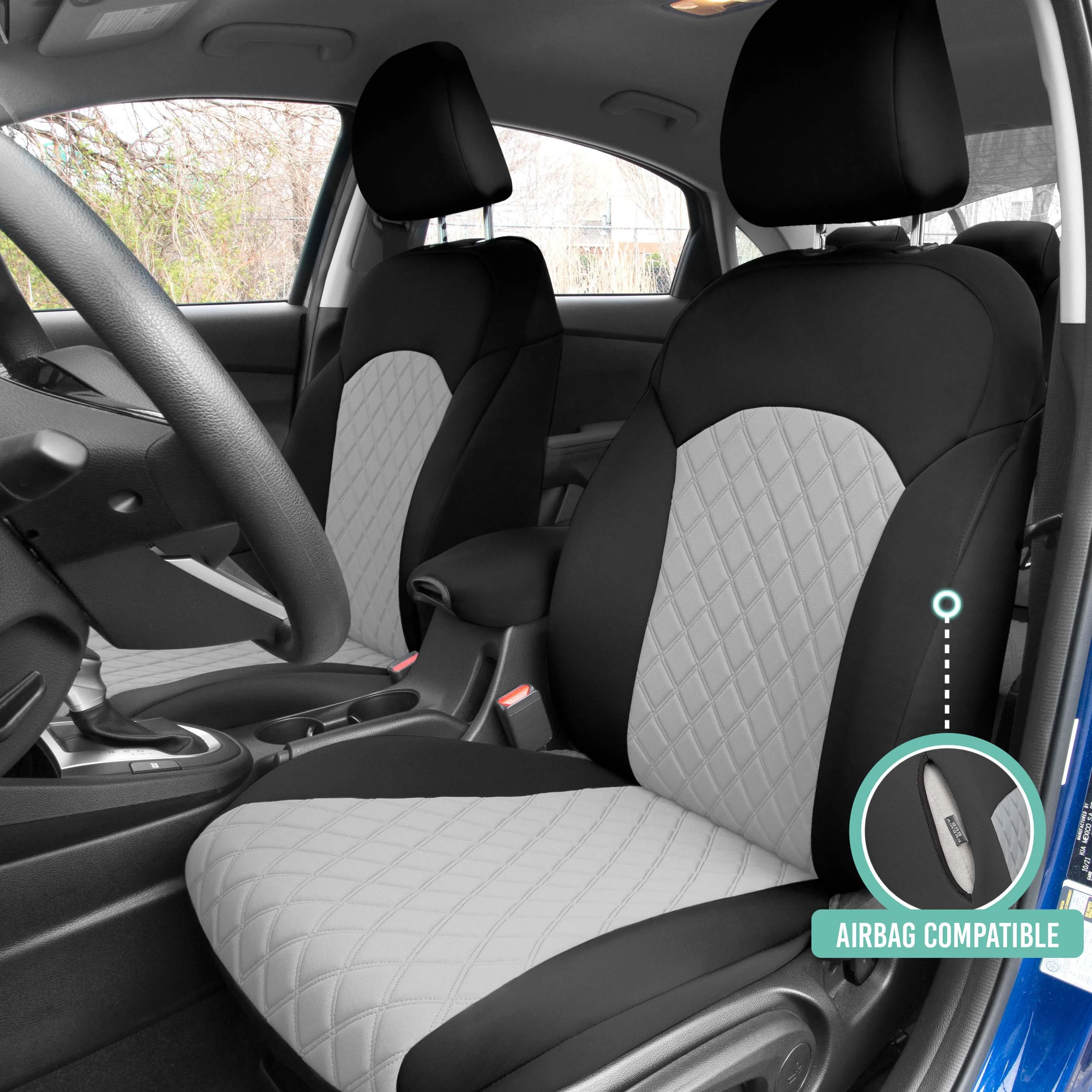 KIA Forte 2019-2024 FE | LXS - Full Set Seat Covers - Gray Ultraflex Neoprene