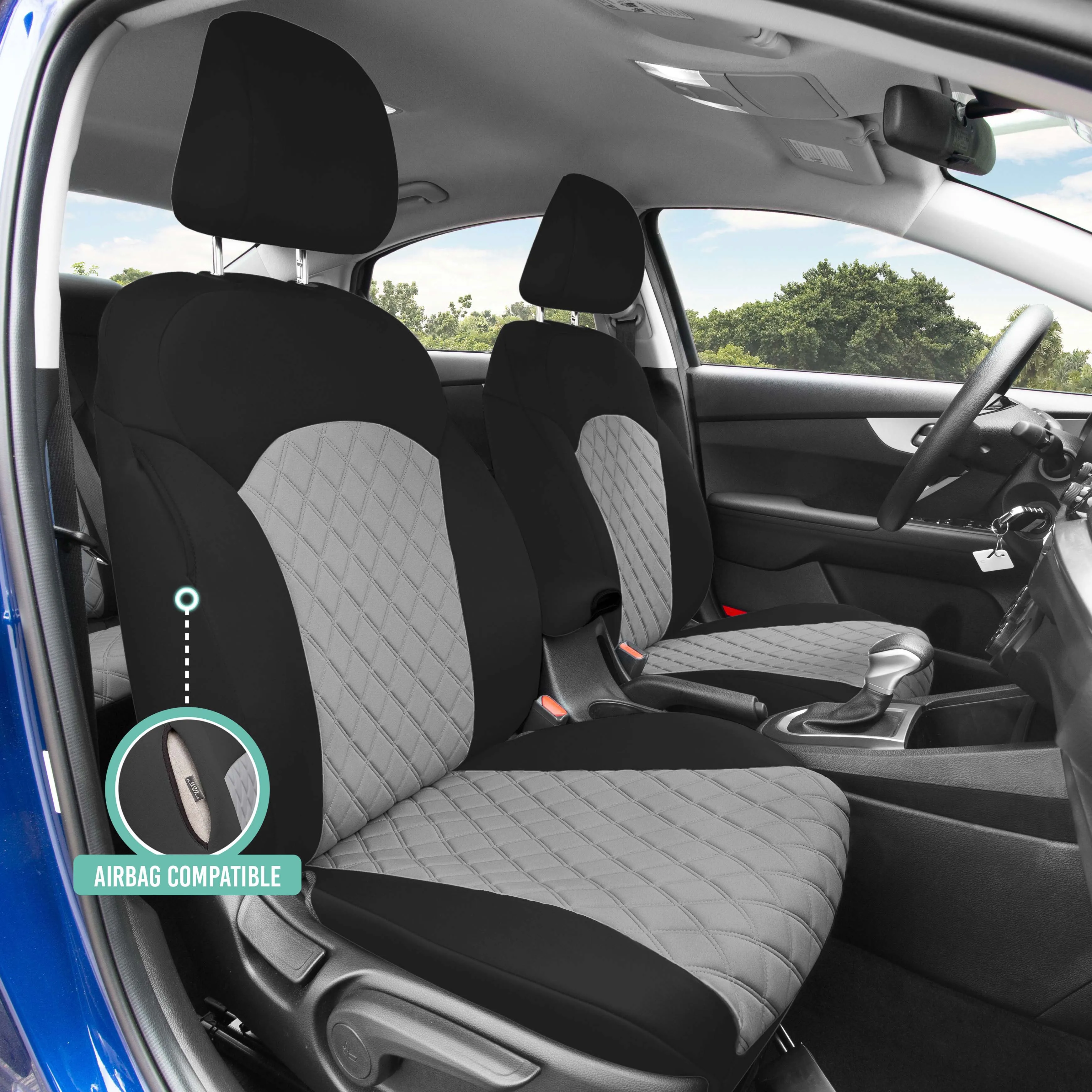 KIA Forte 2019-2024 FE | LXS - Full Set Seat Covers - Gray Ultraflex Neoprene