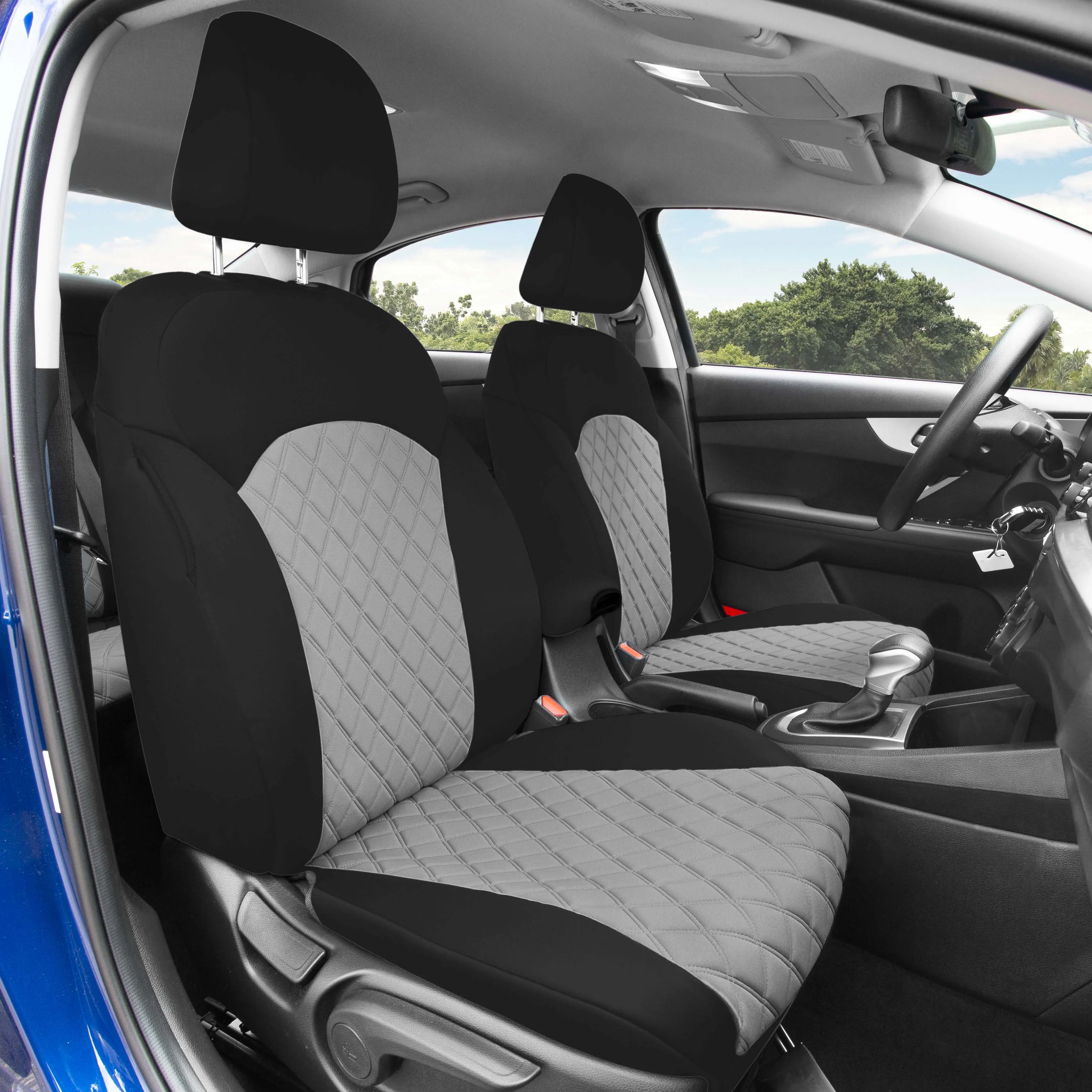 KIA Forte 2019-2024 FE | LXS - Full Set Seat Covers - Gray Ultraflex Neoprene