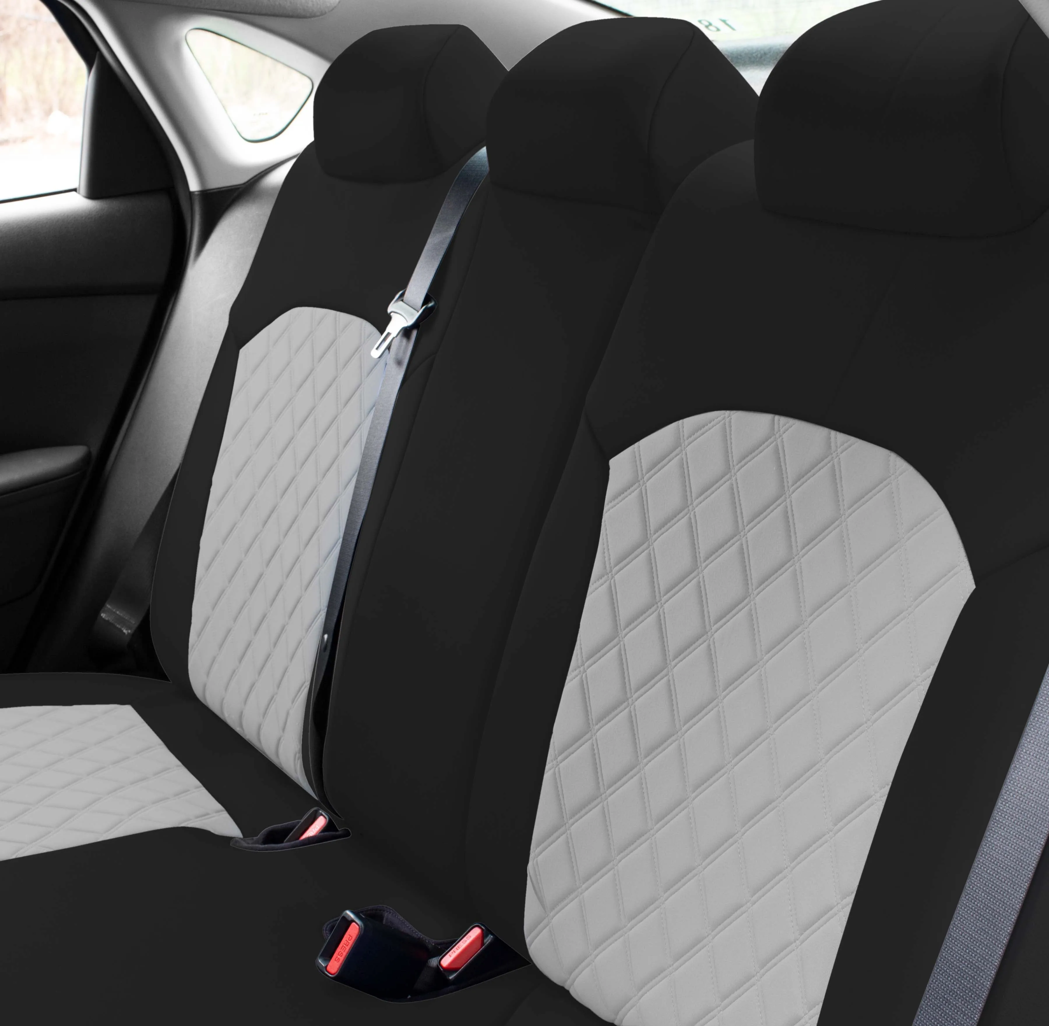 KIA Forte 2019-2024 FE | LXS - Rear Set Seat Covers - Gray Ultraflex Neoprene