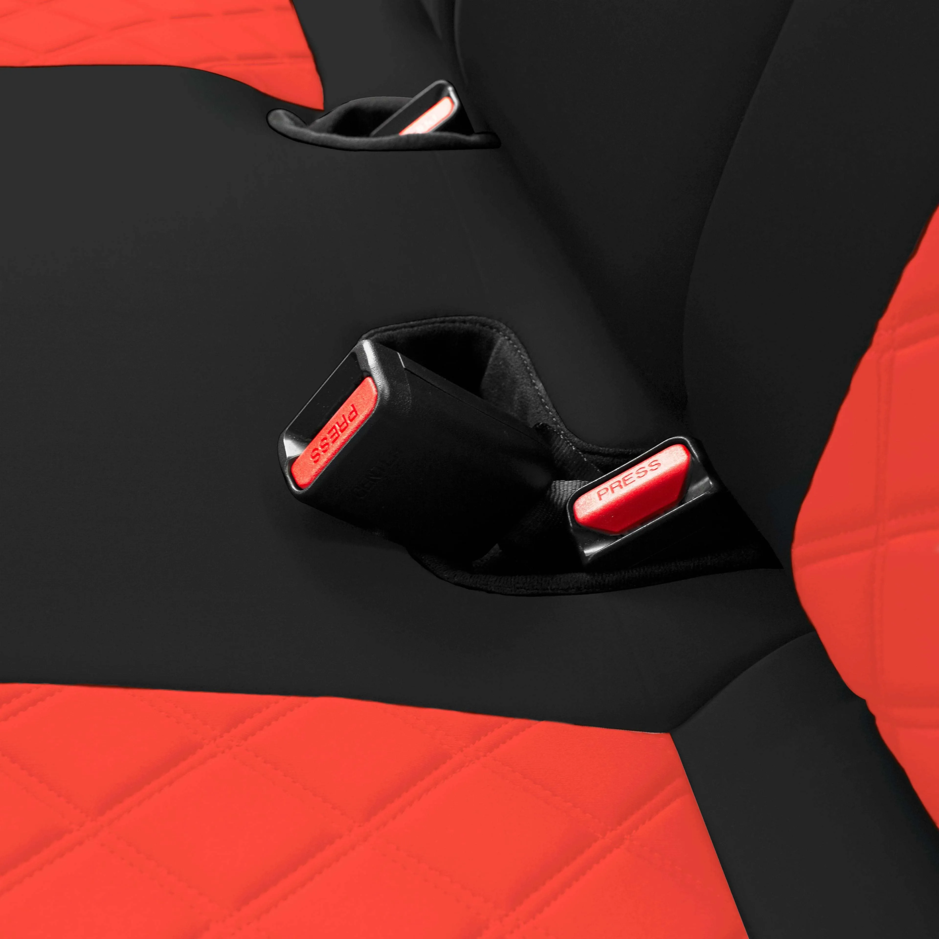 KIA Forte 2019-2024 FE | LXS - Rear Set Seat Covers - Red Ultraflex Neoprene