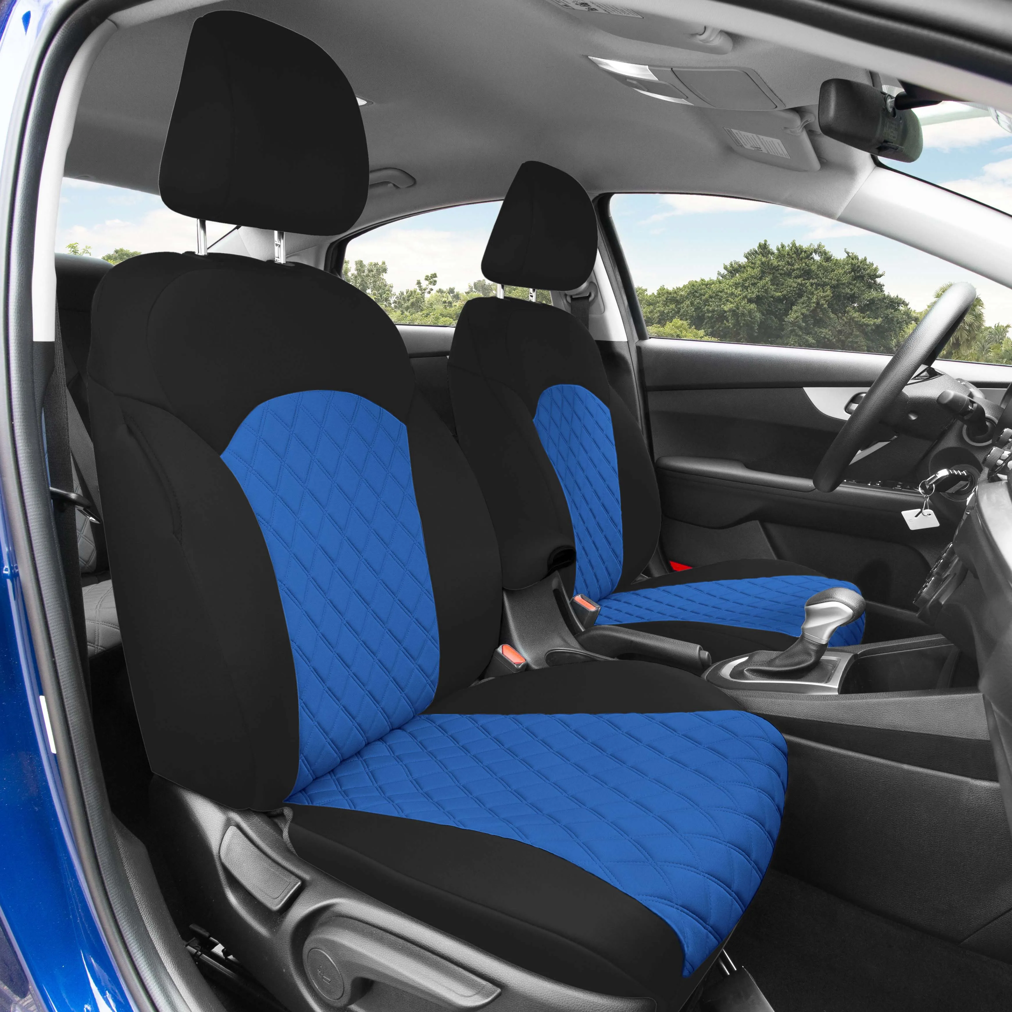 KIA Forte 2019-2024  - Front Set Seat Covers - Blue Ultraflex Neoprene