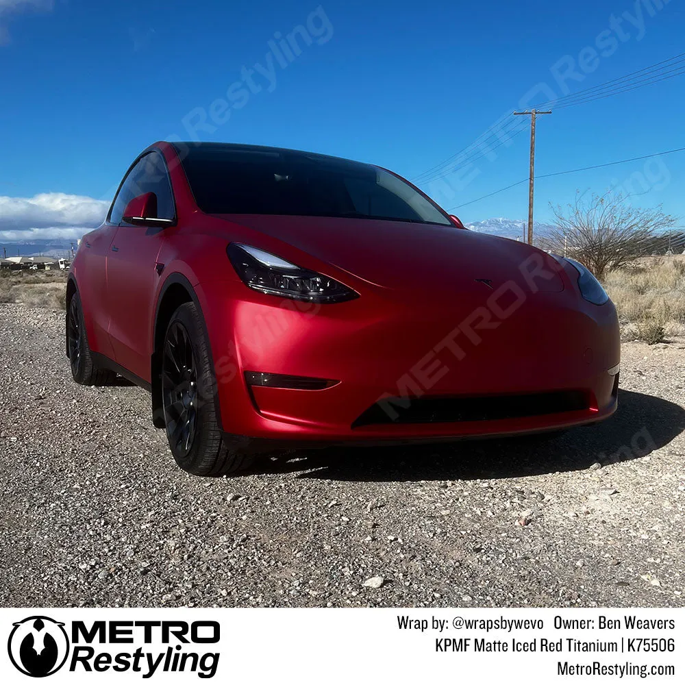 KPMF K75500 Matte Iced Red Titanium Vinyl Wrap | K75506