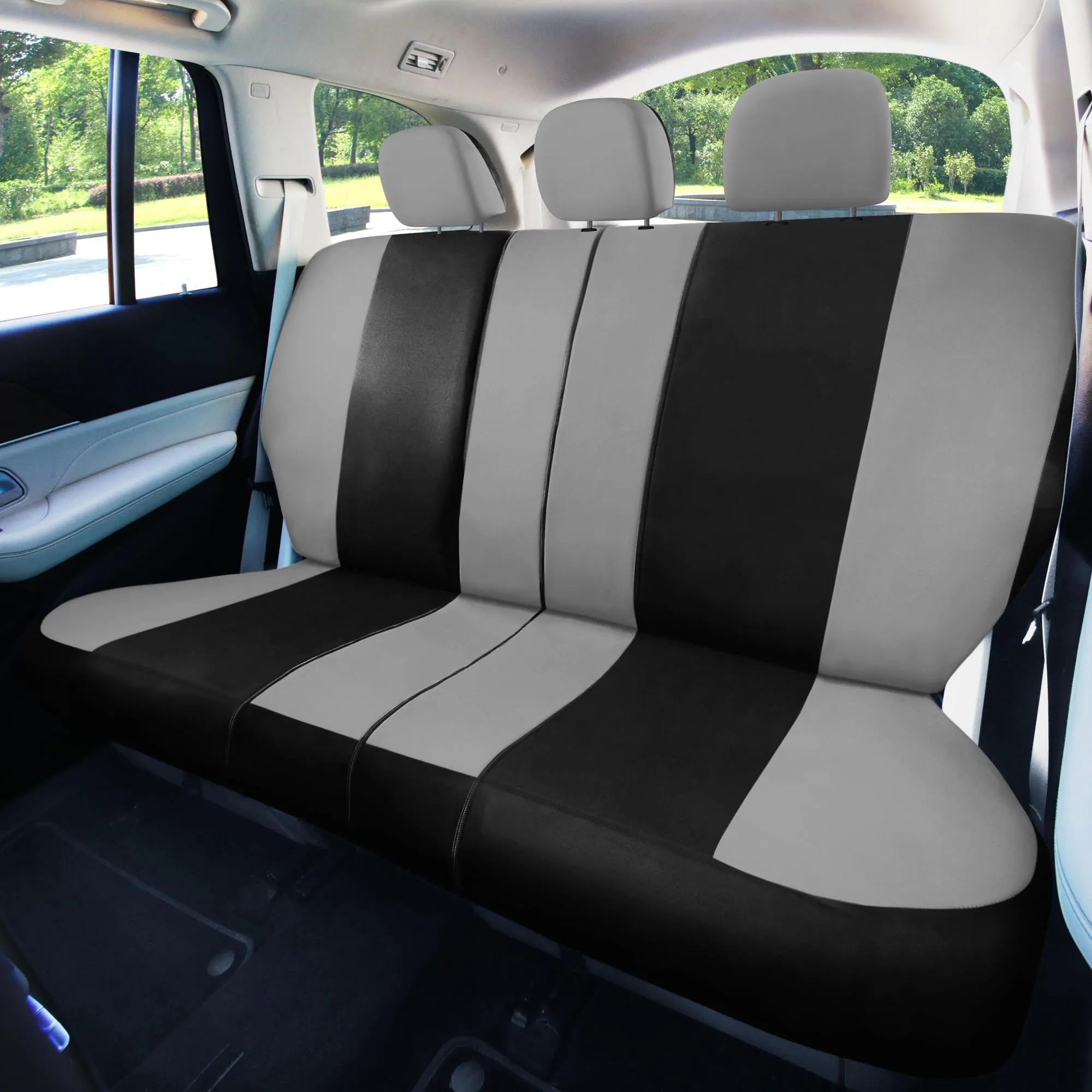 Light & Breezy Flat Cloth Seat Covers - Full Set Gray / Black
