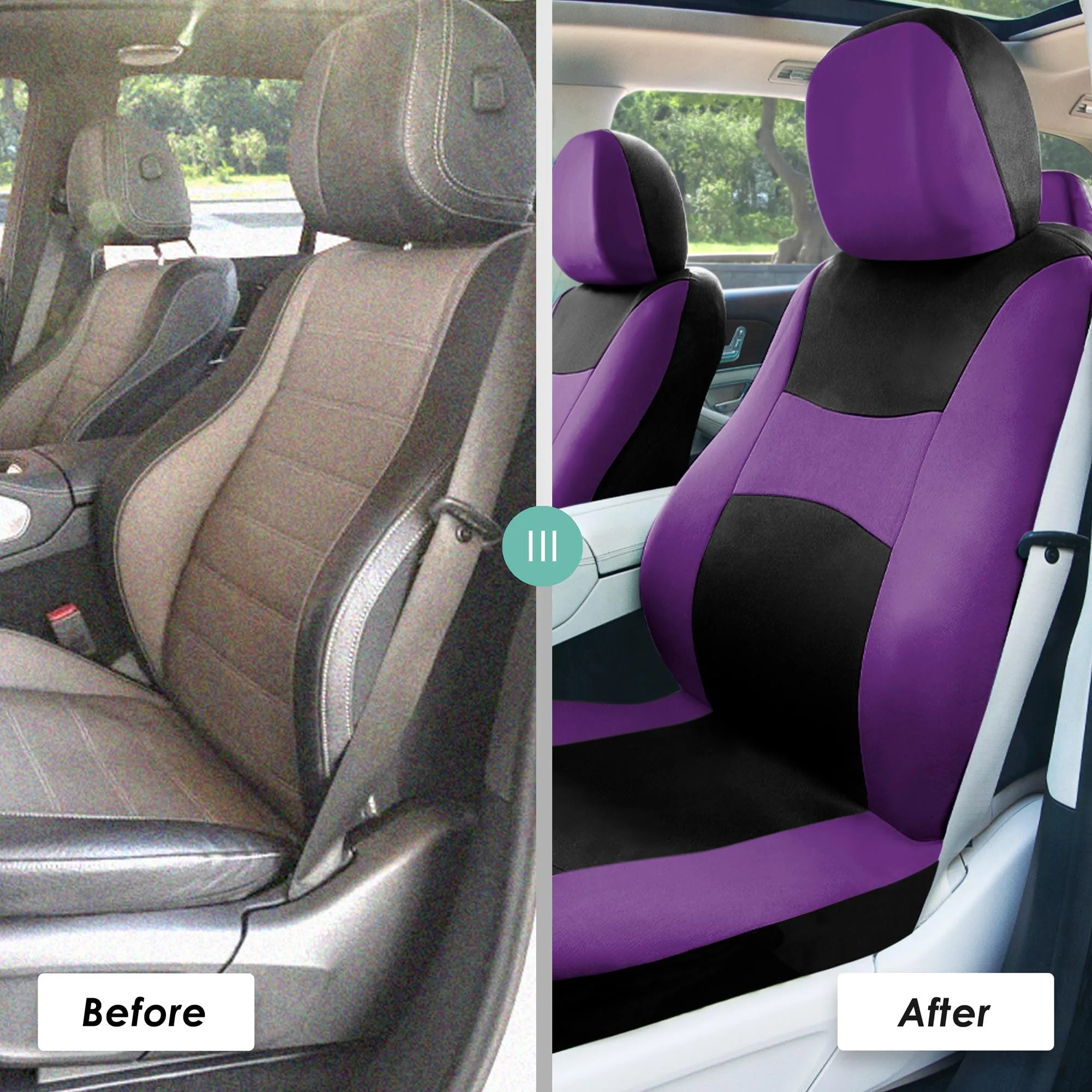 Light & Breezy Flat Cloth Seat Covers - Full Set Purple