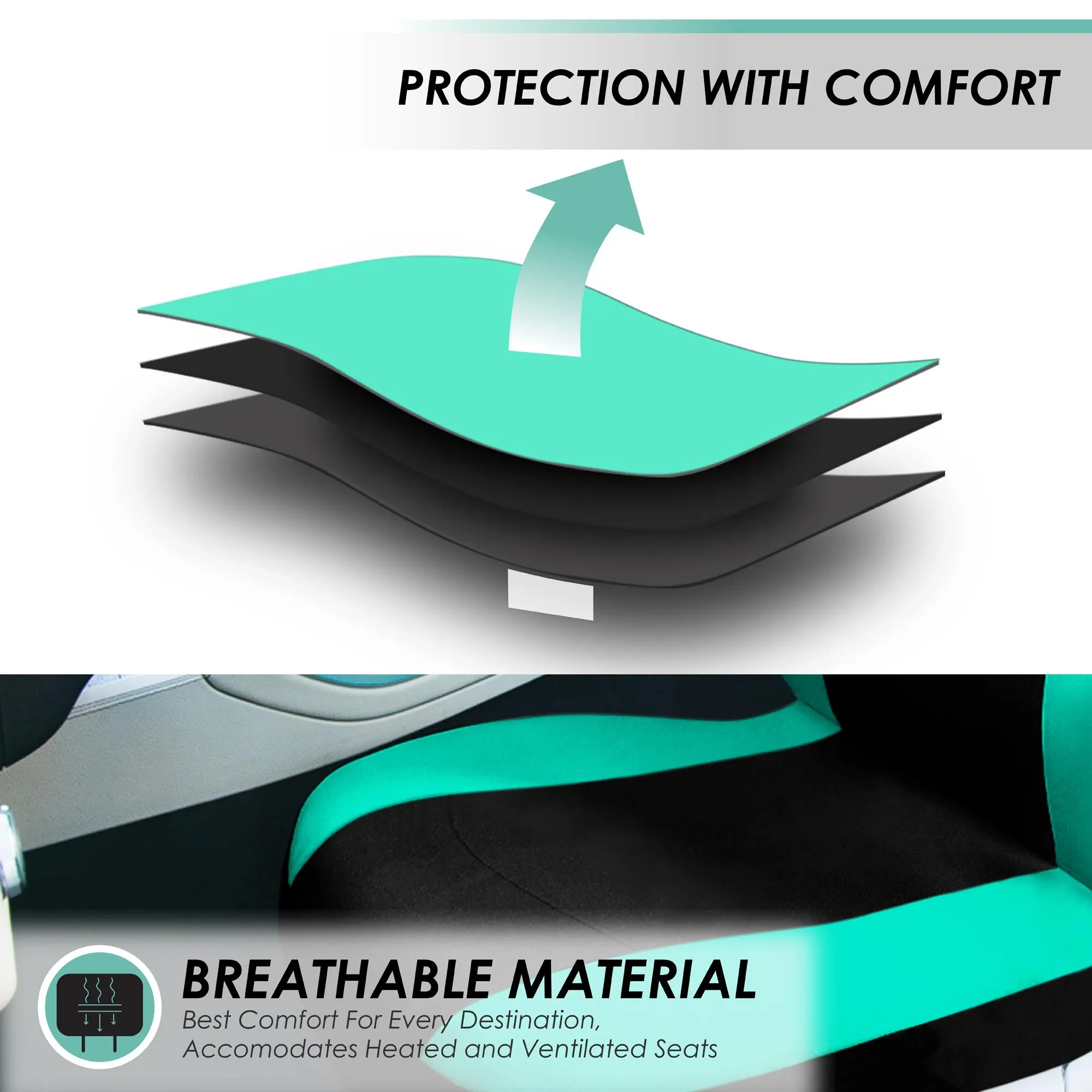 Light & Breezy Flat Cloth Seat Covers - Rear Mint