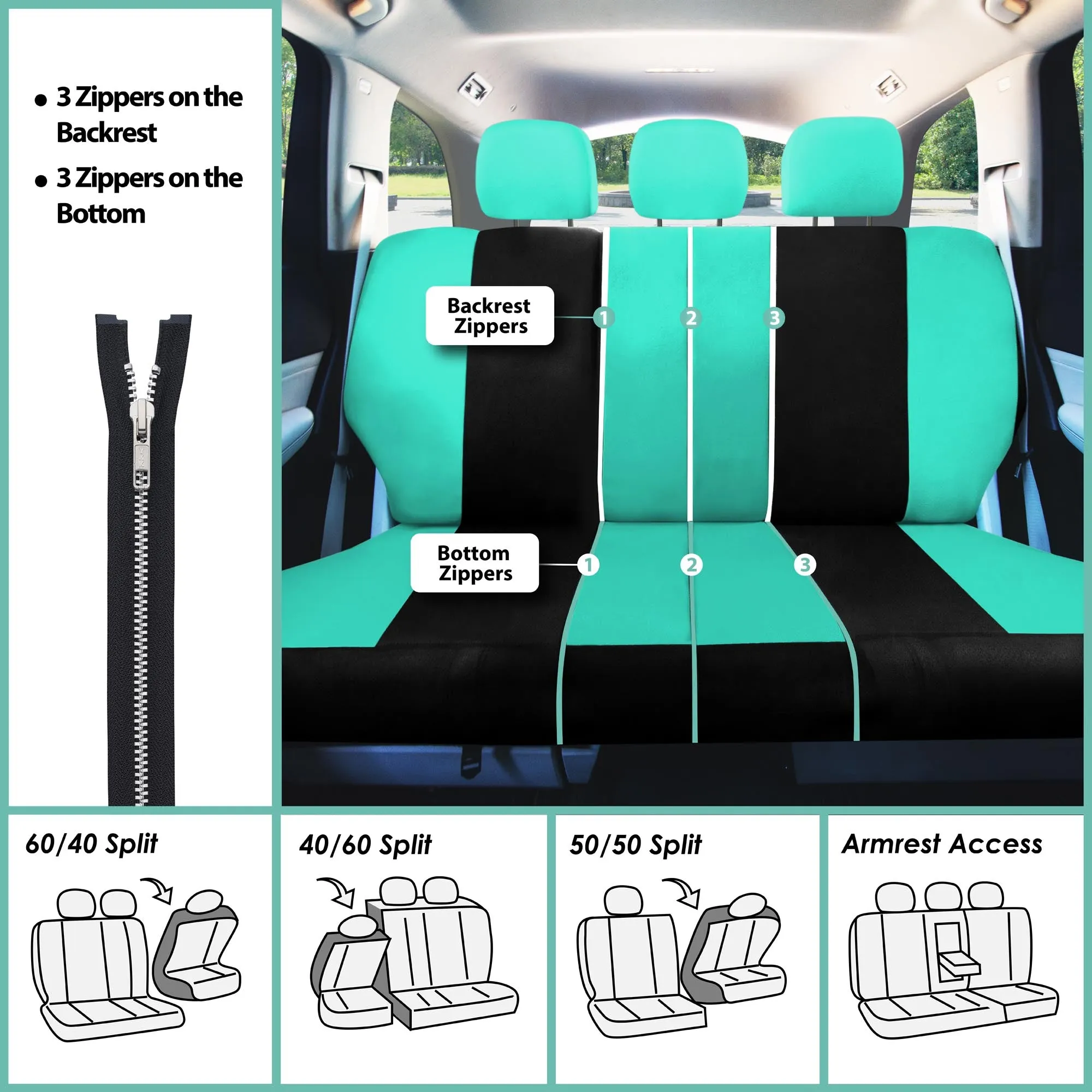 Light & Breezy Flat Cloth Seat Covers - Rear Mint