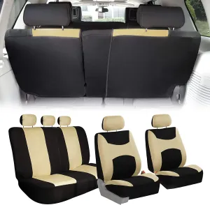 Light & Breezy Full Coverage Car Seat Covers - Full Set Beige