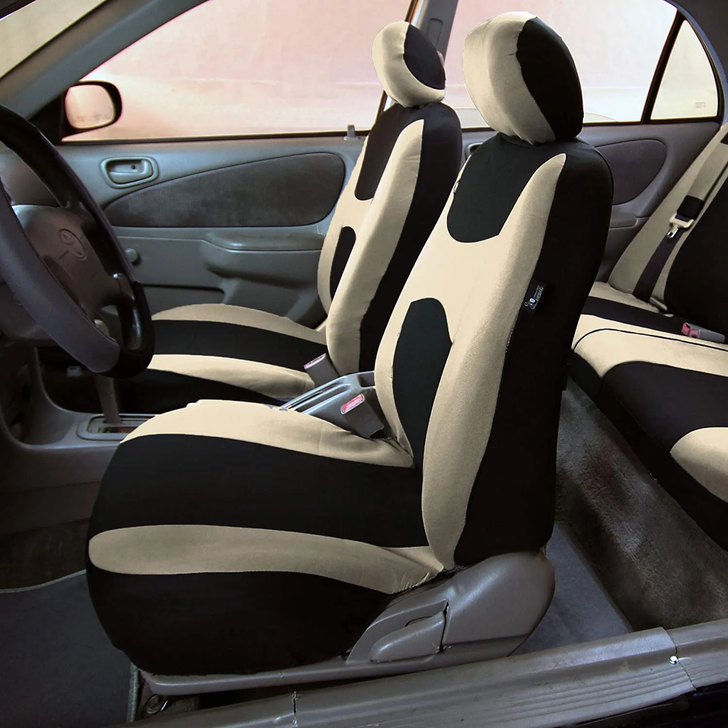 Light & Breezy Full Coverage Car Seat Covers - Full Set Beige