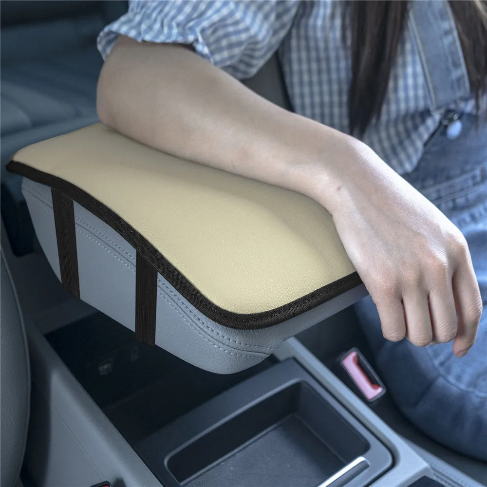 Luxe Faux Leather Center Console Pad Beige