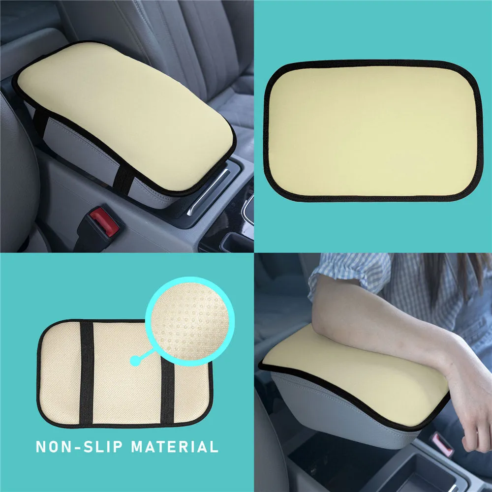 Luxe Faux Leather Center Console Pad Beige