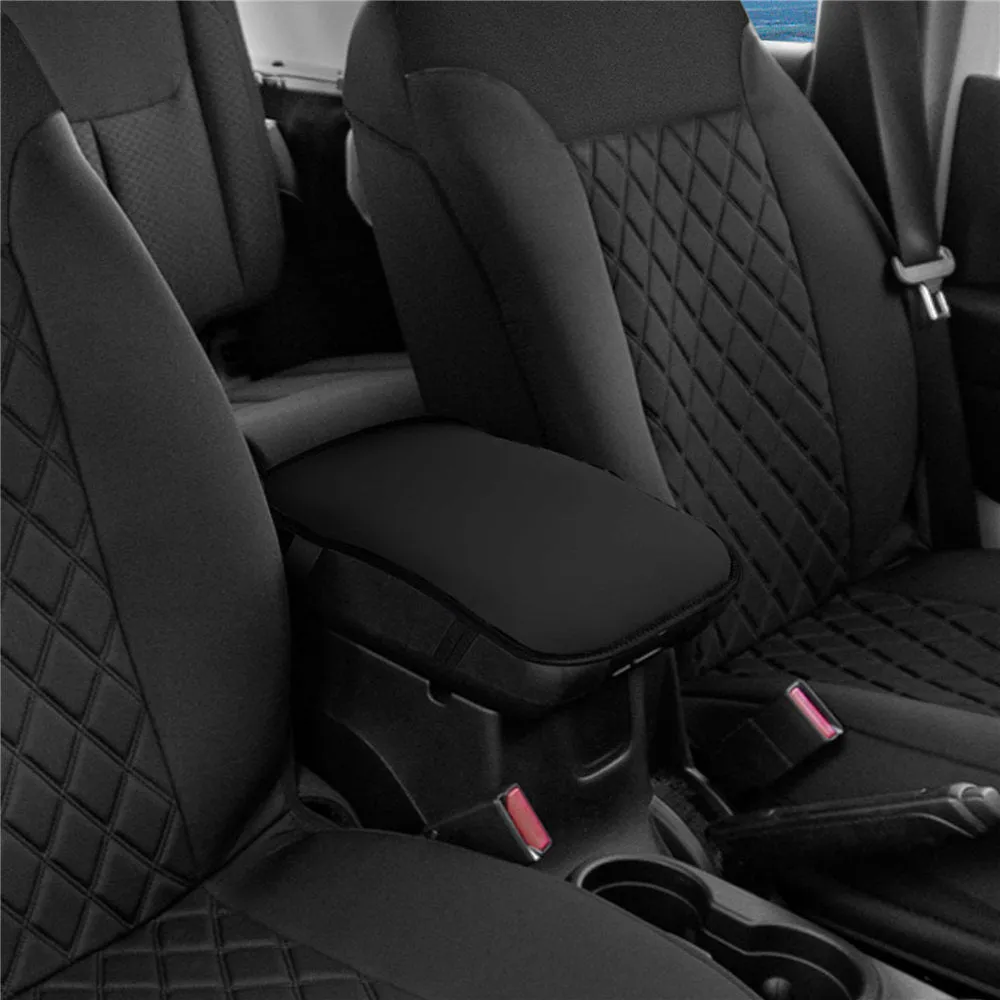 Luxe Faux Leather Center Console Pad Black