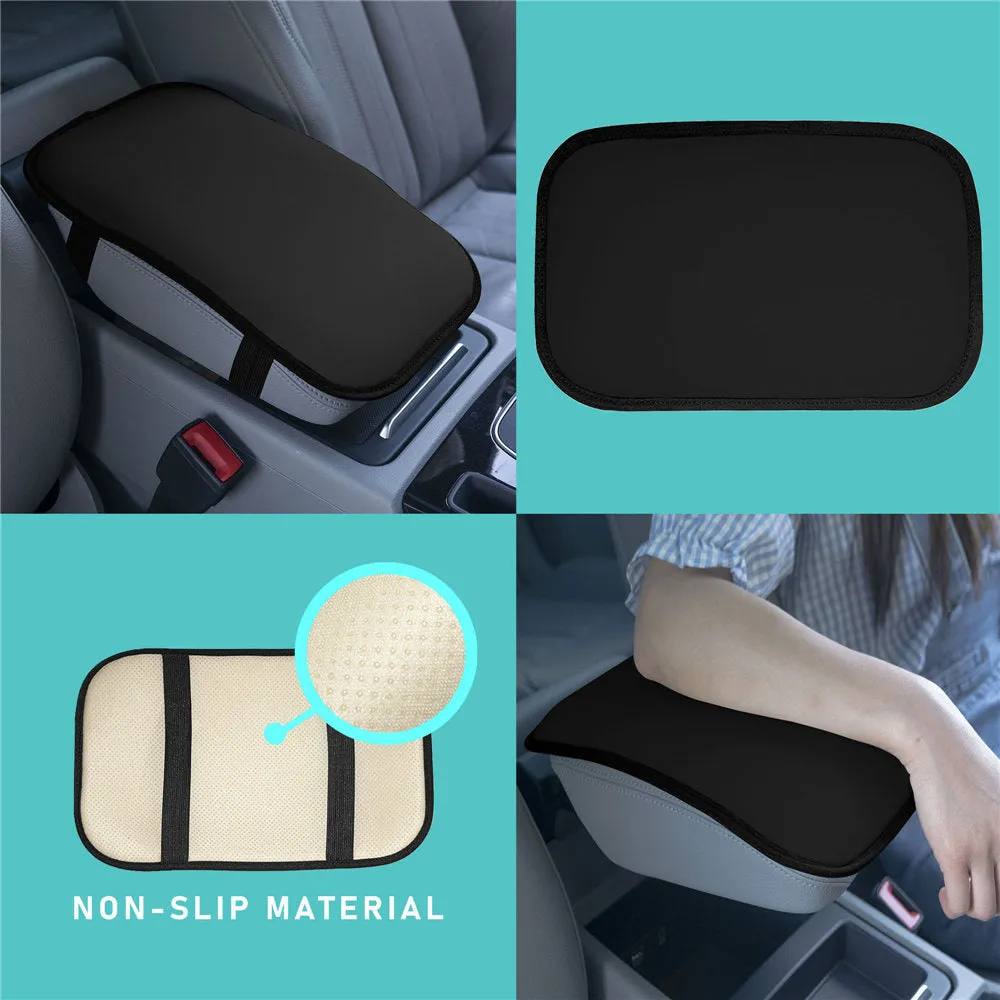 Luxe Faux Leather Center Console Pad Black