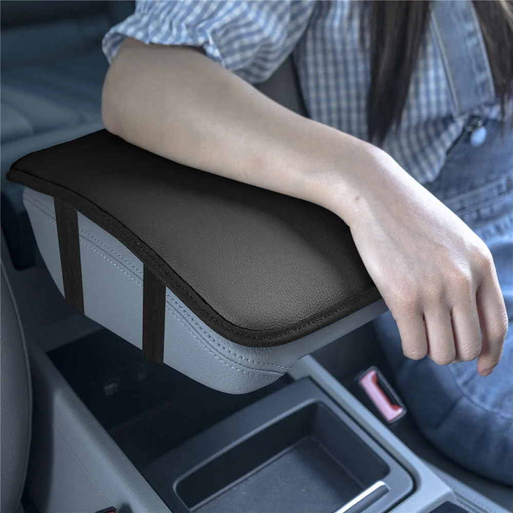 Luxe Faux Leather Center Console Pad Black