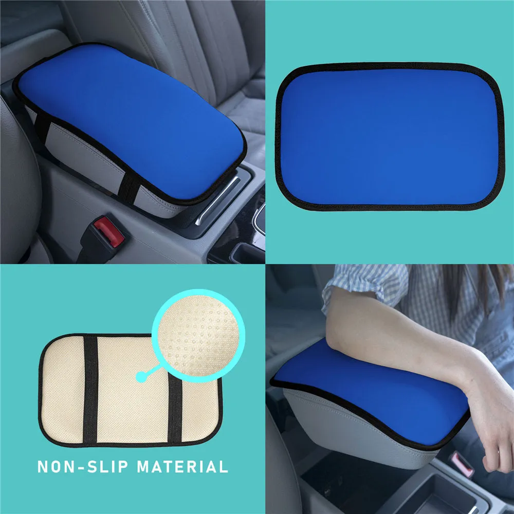 Luxe Faux Leather Center Console Pad Blue
