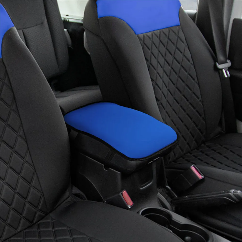 Luxe Faux Leather Center Console Pad Blue