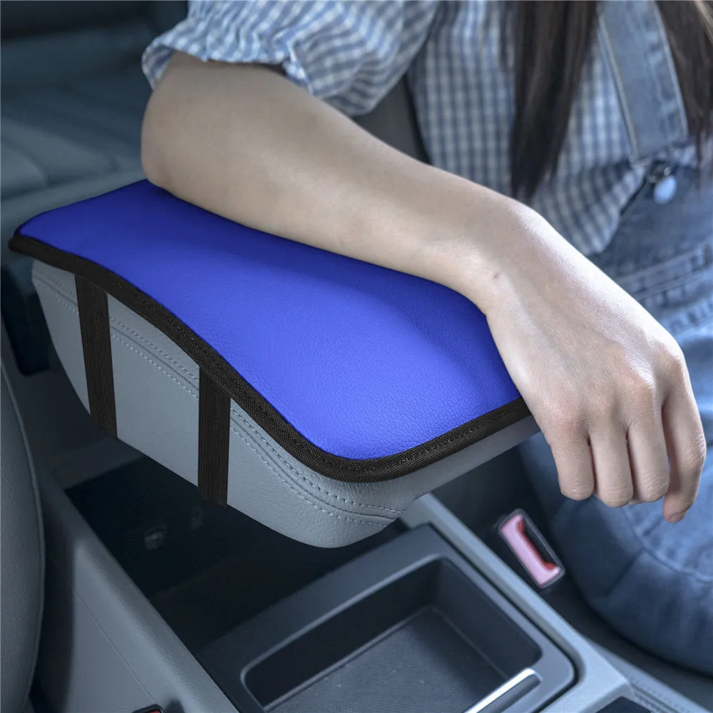 Luxe Faux Leather Center Console Pad Blue