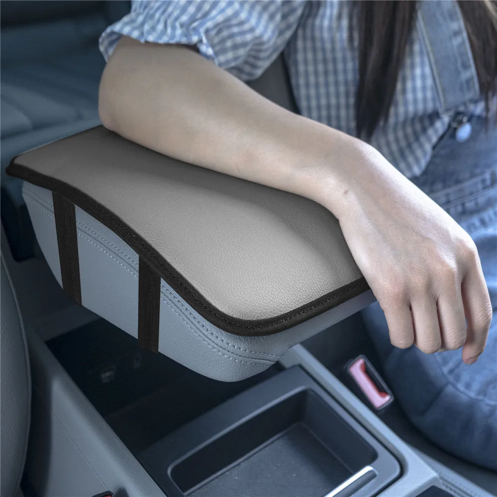 Luxe Faux Leather Center Console Pad Gray