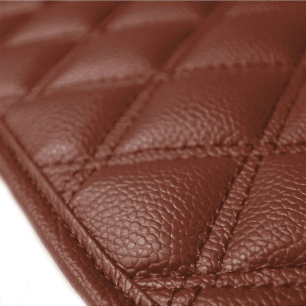 Luxury Universal Liners Heavy Duty Faux Leather Non-Slip Floor Mats Diamond Design - Full Set Brown