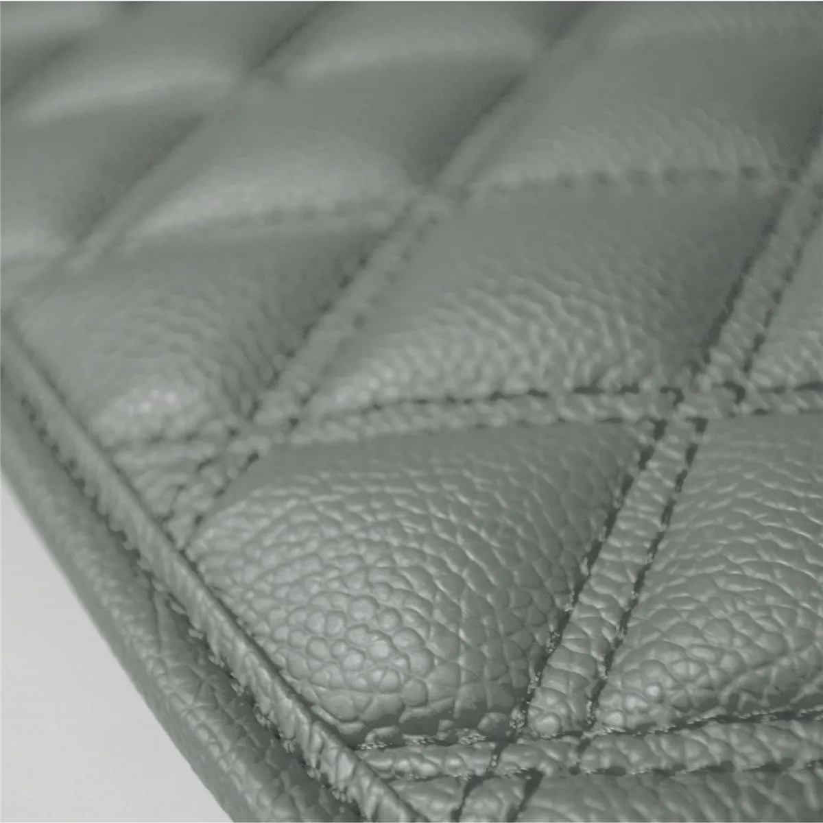 Luxury Universal Liners Heavy Duty Faux Leather Non-Slip Floor Mats Diamond Design - Full Set Gray