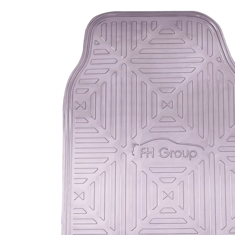 Metallic Finish Non-Slip Rubber Backing Floor Mats - Full Set Charcoal